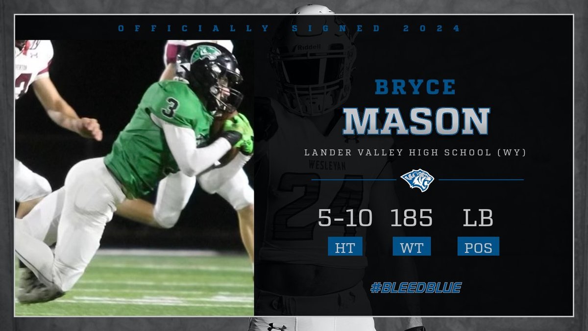 Another guy on the Darkside from Wyoming! @brycemason49 was a dual threat for his high school, playing both LB and WR. He comes to us looking to be a big contributor to the Sharks at the LB position. #bleedblue #RollTige