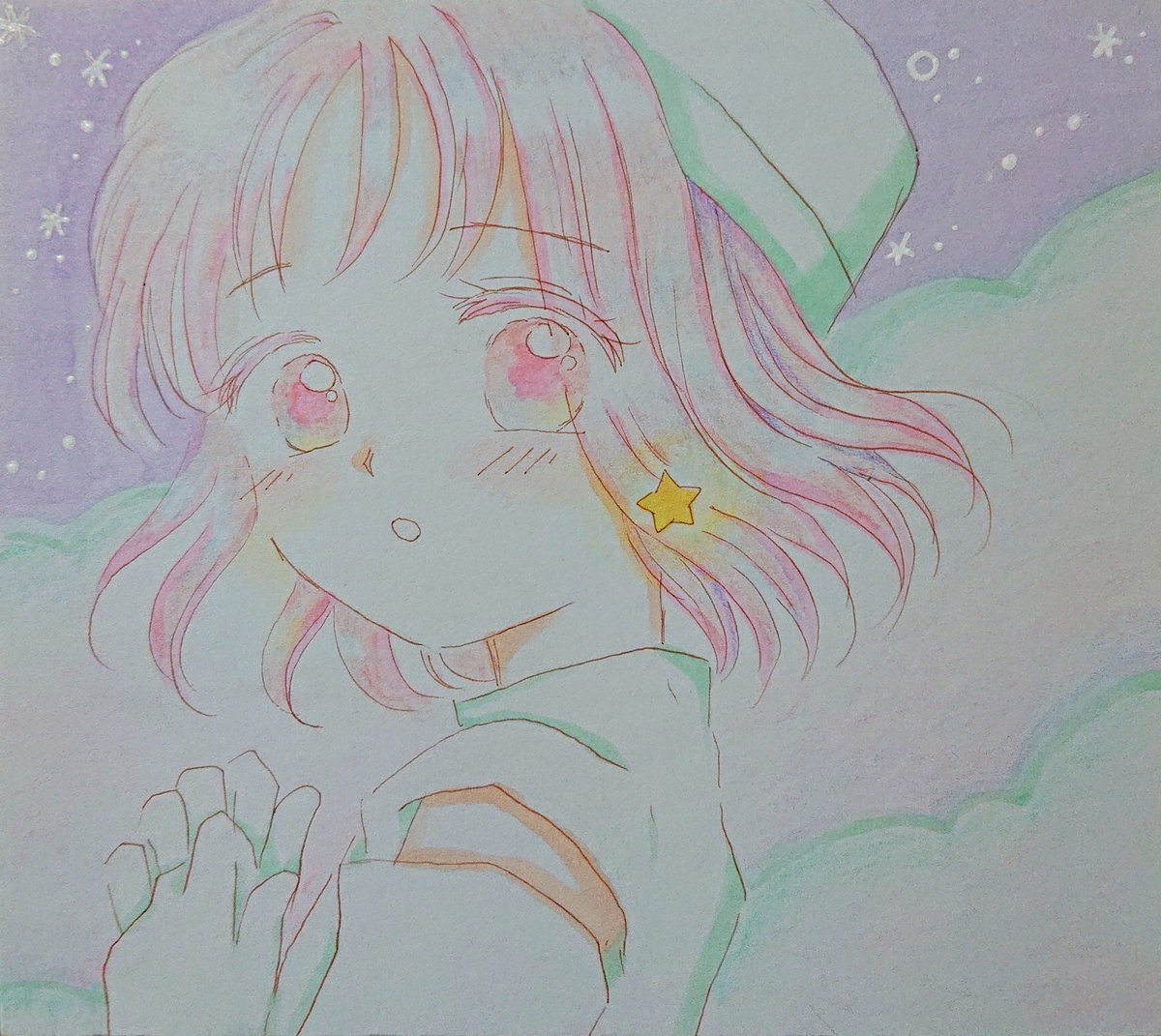 #イラスト #オリジナルキャラクター ナノハちゃんです(*^^*)