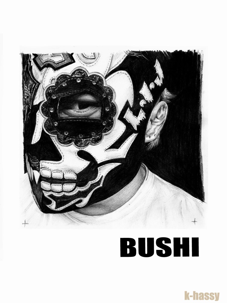 新日本プロレス　 
BUSHI選手を描きました ✍️

#BUSHI #新日本プロレス #ロスインゴベルナブレスデハポン #njpw #鉛筆画 #似顔絵 #イラスト