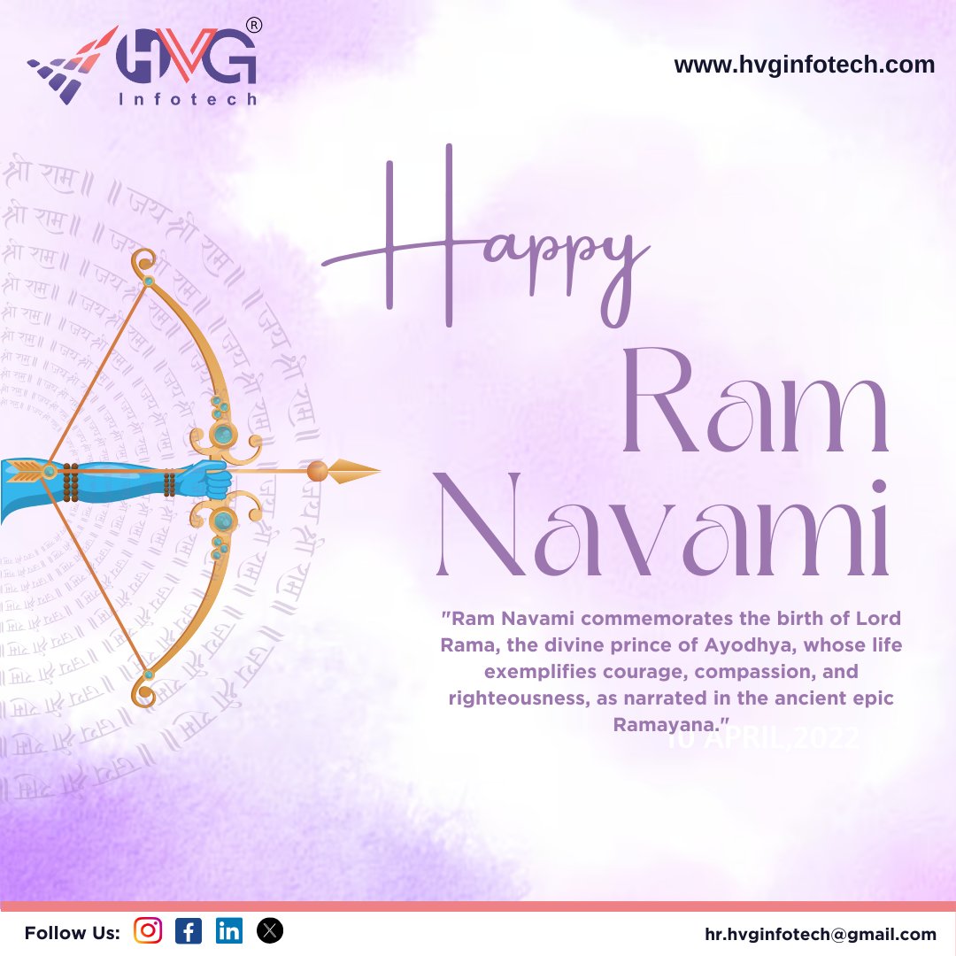HVGInfotech's tweet photo. #happyramnavami📷
आदौ राम तपोवनादि गमनं, हत्वा मृगं कांचनम्।
वैदीहीहरणं जटायुमरणं, सुग्रीवसंभाषणम्।।
बालीनिर्दलनं समुद्रतरणं, लंकापुरीदाहनम्।
पश्चाद् रावण कुम्भकर्ण हननम्, एतद्धि रामायणम्।।

 #hvginfotech #RamNavamiCelebration #itcompanyinsurat #surat #india https://t.co/JsSLsyL6v4