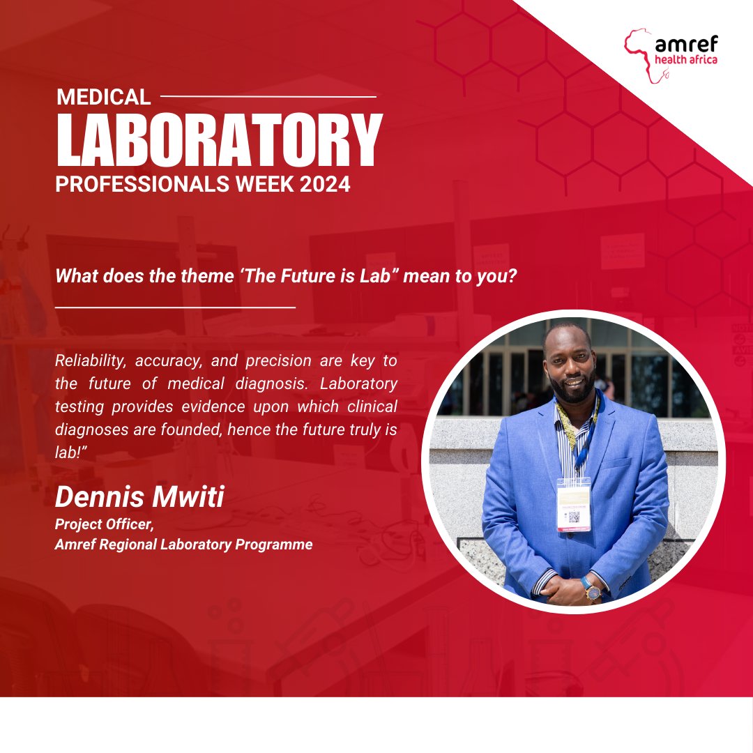 Medical Laboratory Professionals Week is an annual commemoration to recognize and appreciate professionals and specialists in the medical diagnostics field. This week, we hear from Amref’s laboratory specialists. #MLPW #AmrefCentralLab #TheFutureIsLab @WHO @WHOAFRO @AfricaCDC