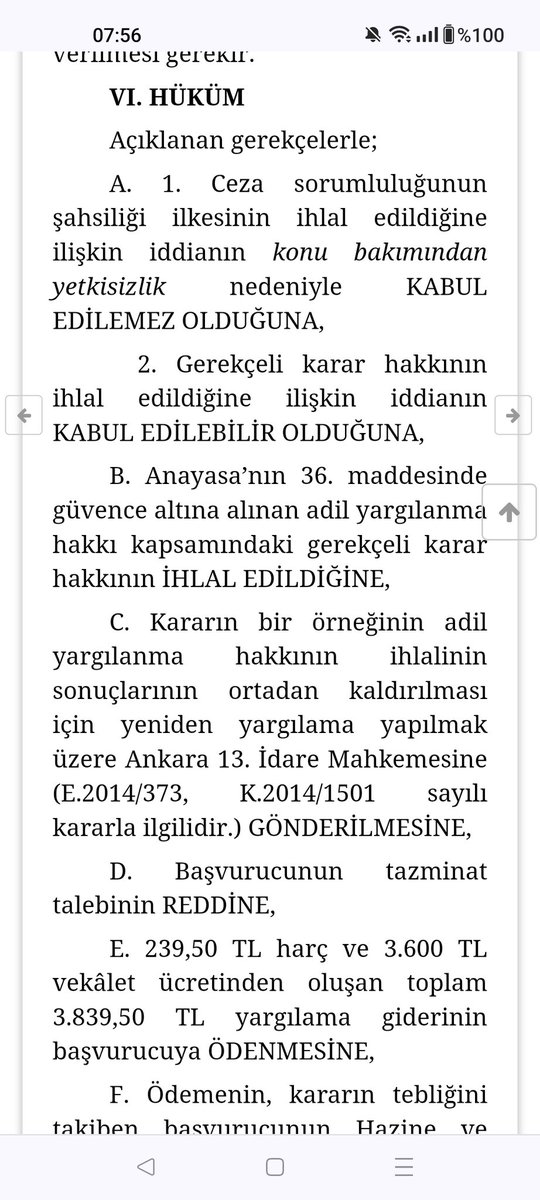 AYM; Başvurucunun eşi hakkında verilen HAGB kararına dayanılarak güvenlik soruşturması ve arşiv araştırmasının olumsuz sonuçlanmasına yönelik açılan davada başvurucunun esaslı iddialarının araştırılmaksızın davanın reddine karar verilmesi gerekçeli karar alma hakkının ihlalidir.