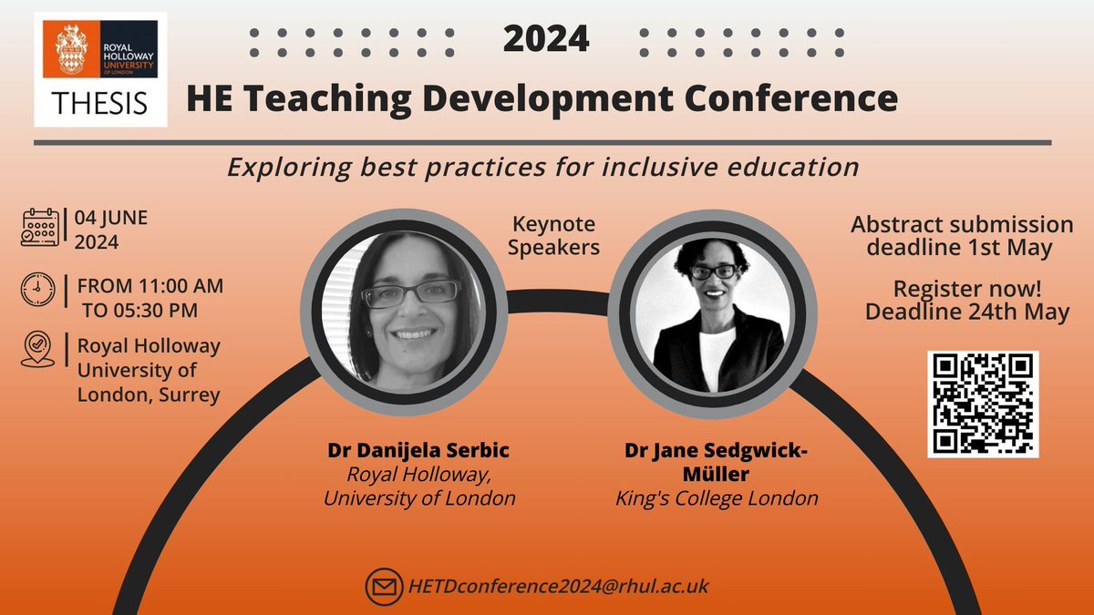 PALS staff are invited to join the HE Teaching Development Conference 2024, taking place at Royal Holloway on 4 June. This conference is designed to inspire, empower & equip you with the tools to create inclusive learning environments. 👉More here: buff.ly/4aCgh6f