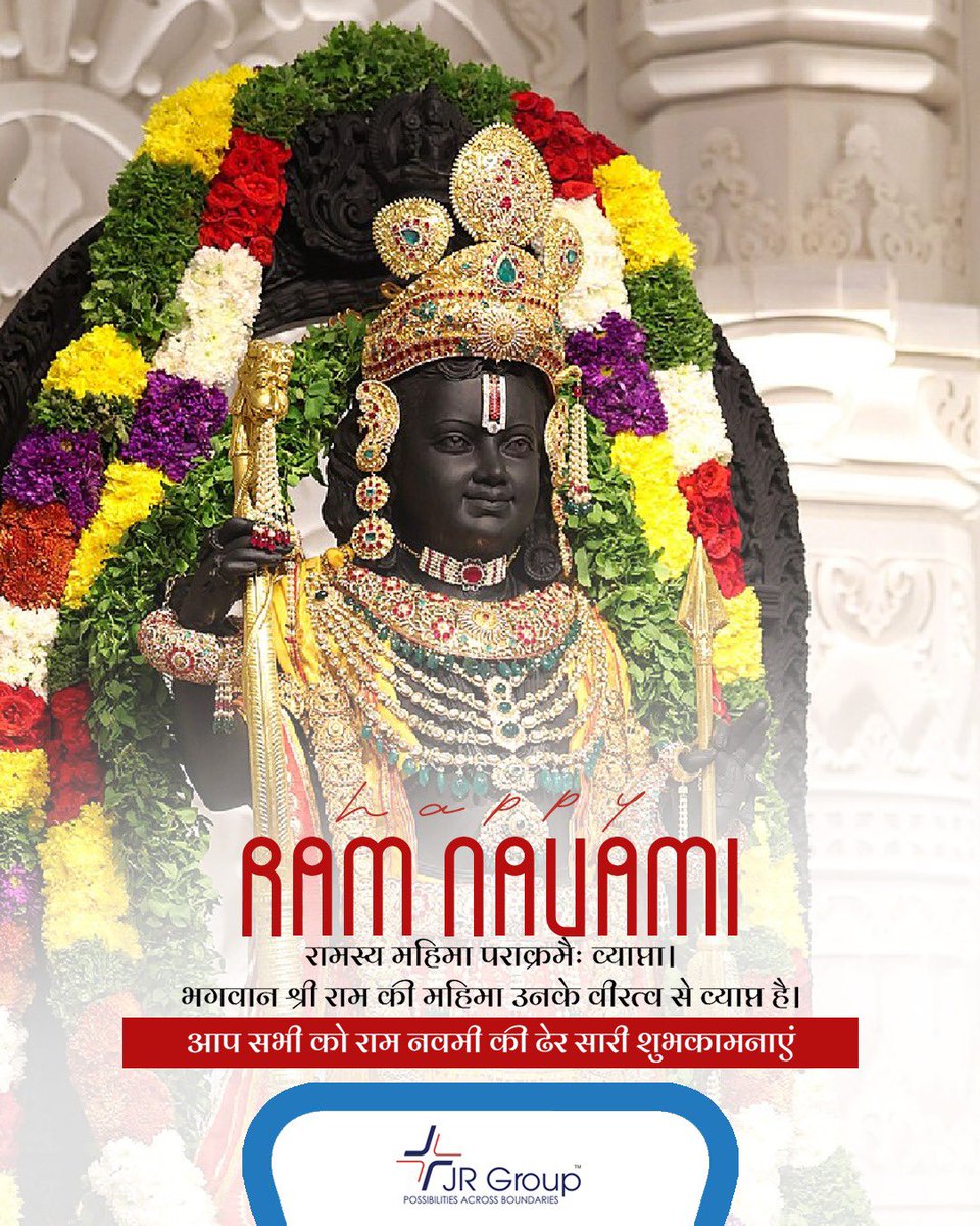 Have a blessed and wonderful Ram Navami you all!

#possibilitiesacrossboudaries #jrgroup #greetings #Ramnavami