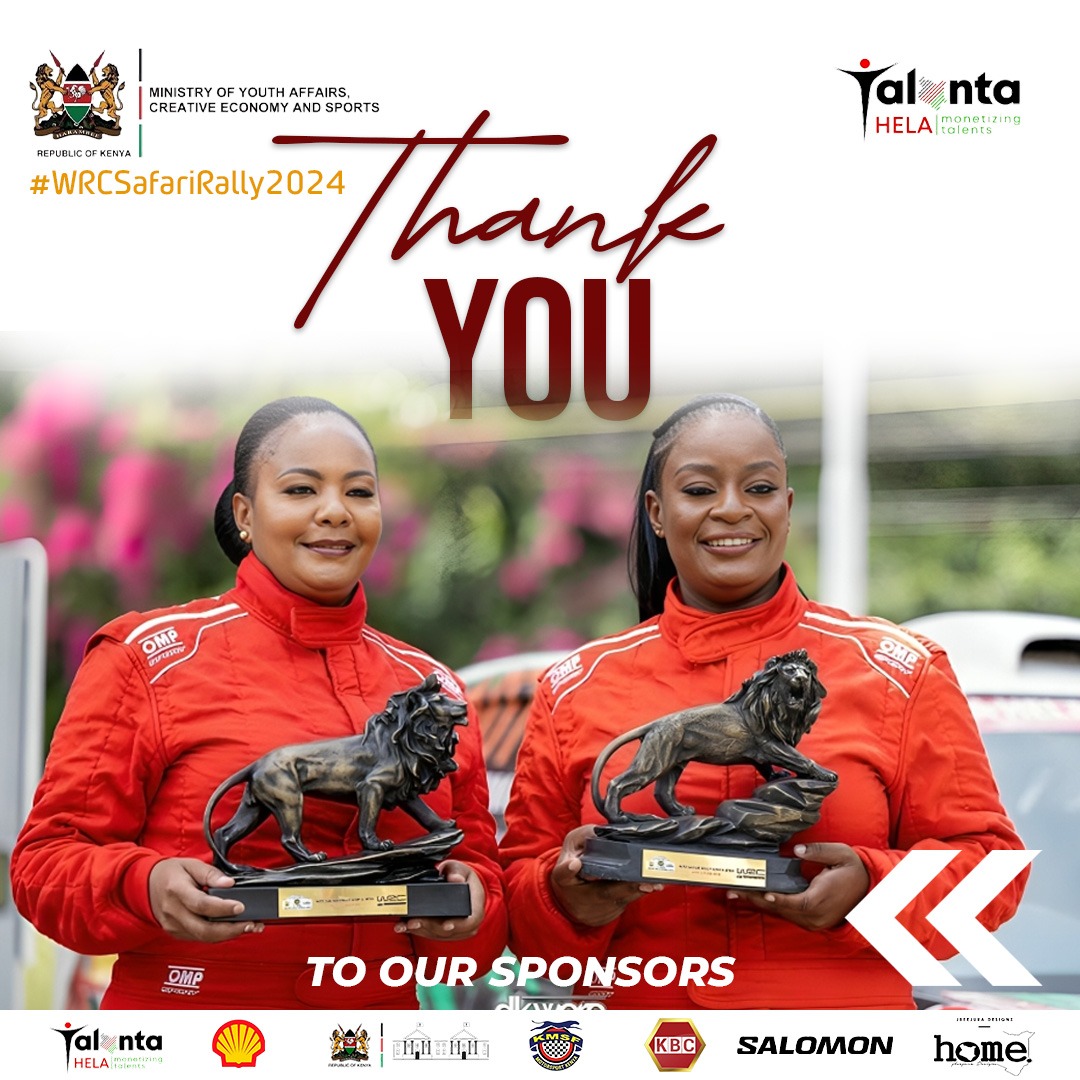 Gratitude overflowing! 🙏 Huge thanks to all our sponsors who powered us to success in this Wrc. Your support is our driving force. Special thanks to God, our president H.E <a href="/WilliamsRuto/">William Samoei Ruto, PhD</a>, <a href="/AbabuNamwamba/">Amb Hon Ababu-Namwamba, EGH🇰🇪</a>, and every sponsor who made it happen. We look forward to more partnerships.