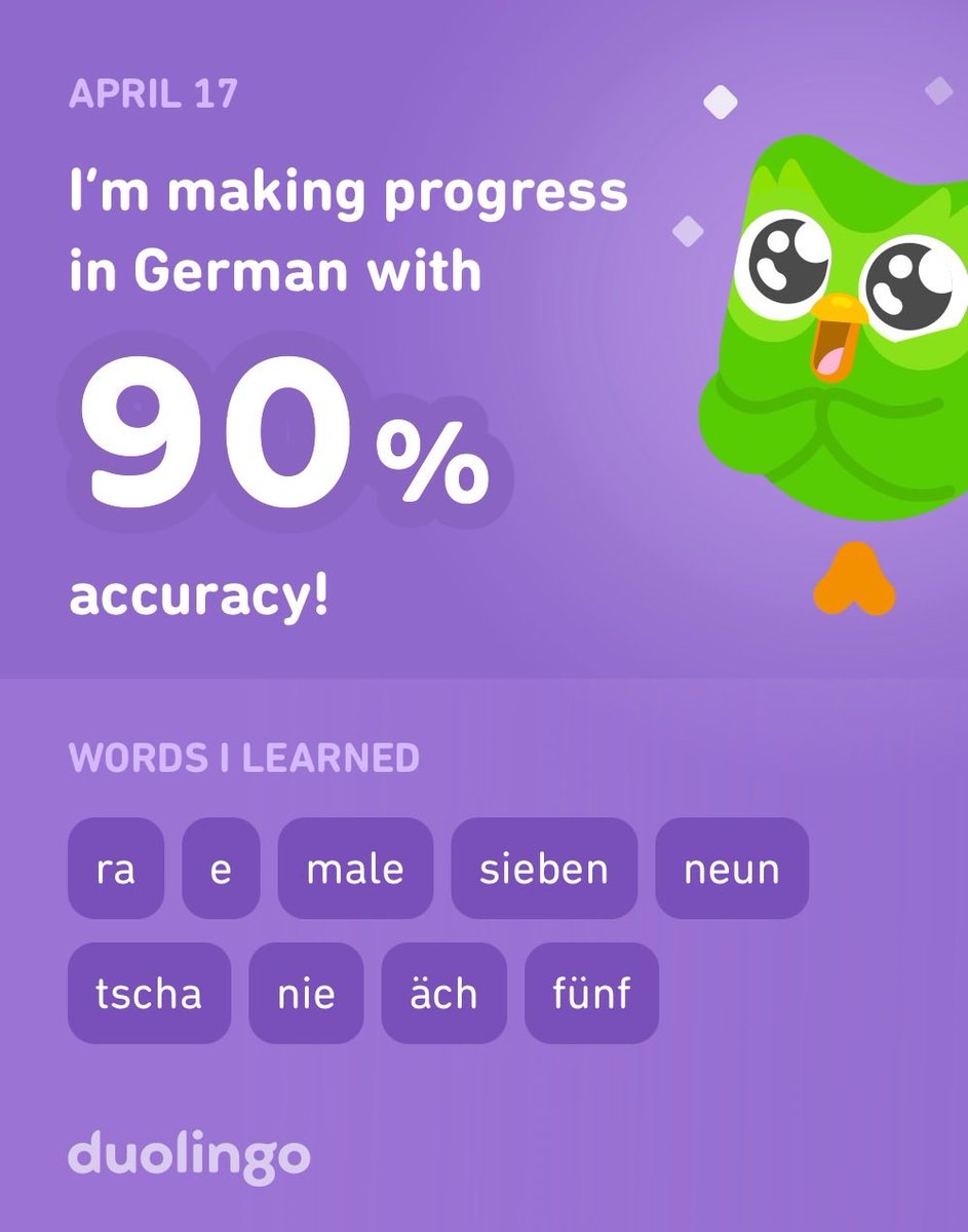 I’m learning German on Duolingo! It’s free, fun, and effective.