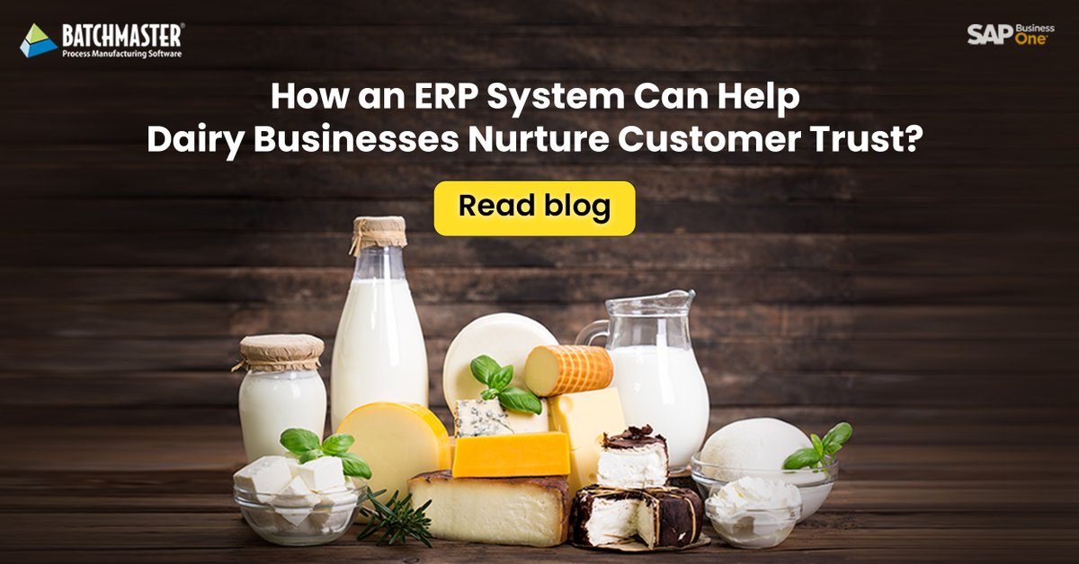 Customers’ trust plays a pivotal role in success of a business. Know how an ERP can facilitate and build customer’s trust in your dairy business. bit.ly/3Q8g3fc

#dairyproducts #dairyindustry #foodproduction #foodmanufacturing #erpsystem #erpsoftware #technologynews