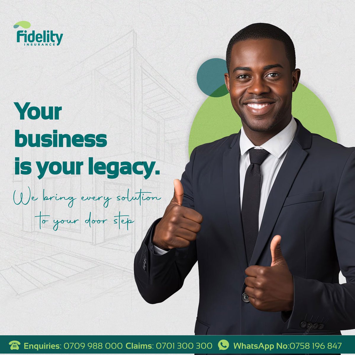 Ensure your business is safeguarded against all risks with our comprehensive business insurance solutions. Contact us on 0709988000 for a quote! 
#fidelityinsurance #insuranceyoucantrust #businessinsurance #insurance