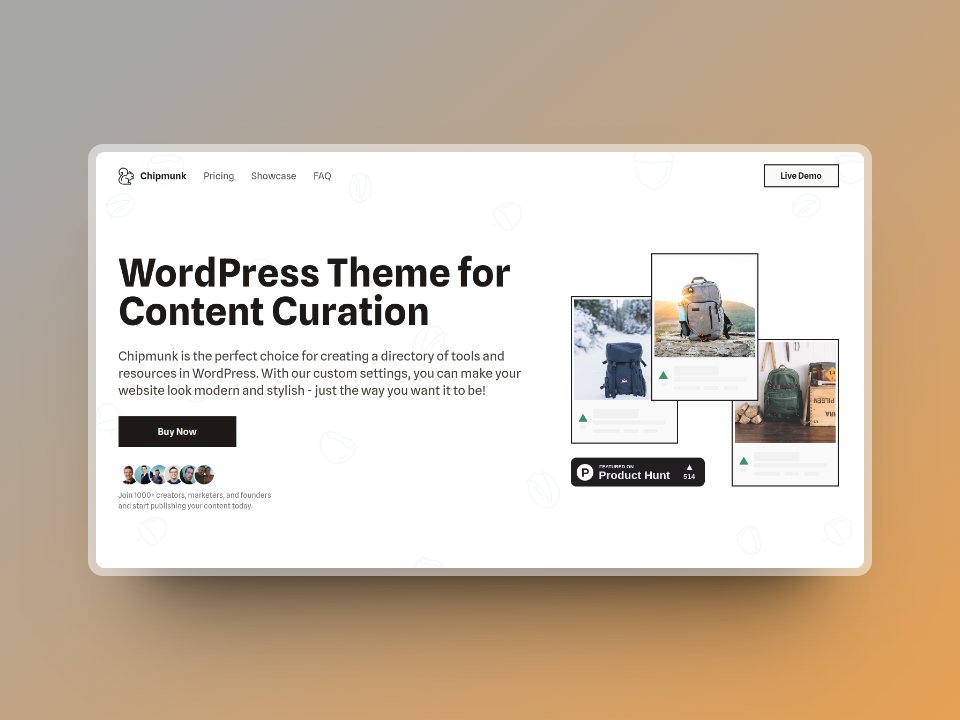 hii_mohit's tweet photo. Chipmunk Theme is now live on @findaffiliates

A WordPress theme that makes it ridiculously easy to make a content curation website for marketing, authority, or just for fun.

Created by @piotrkulpinski https://t.co/mC51ocTMm9