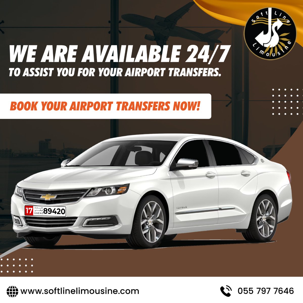We are available 24/7 to assist you for your Airport Transfers. 
Book your Airport Transfers now!

Call us🤙: +971 050 2370637, 055 7977646 (WhatsApp) 👇👇
Book your ride now at softlinelimousine.com

#dubaiairport #abudhabiairport #airporttransfers #nextride #taxiservices