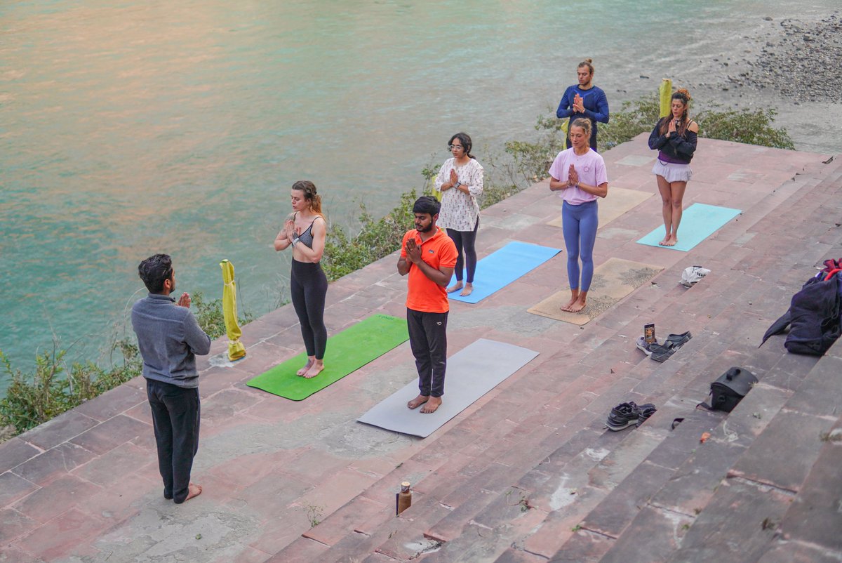 adiyogaashram's tweet photo. Evening Yoga class by the Ganga ji in #rishikesh Apply for our upcoming yoga teacher training program, to know more Visit: https://t.co/ve0wNE6RDM https://t.co/p343S3hlYg