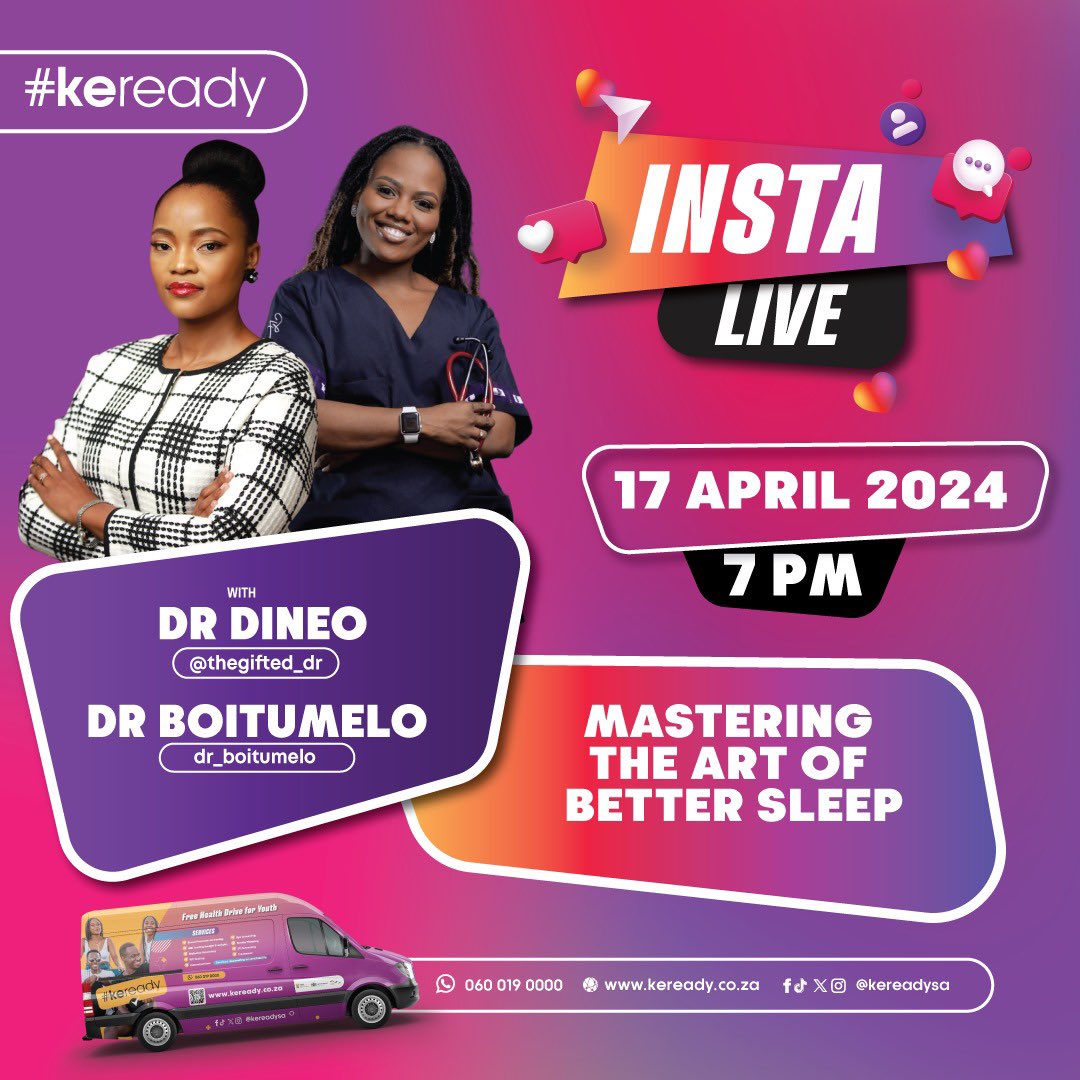 🌙✨ Ready to elevate your sleep game? Join us tomorrow night on Instagram Live with @thegifted_dr and @dr_boitumelo as we dive into the secrets of mastering the art of better sleep! 🛌💤 Get ready for tips, tricks, and a cozy atmosphere that will have you drifting off in no…