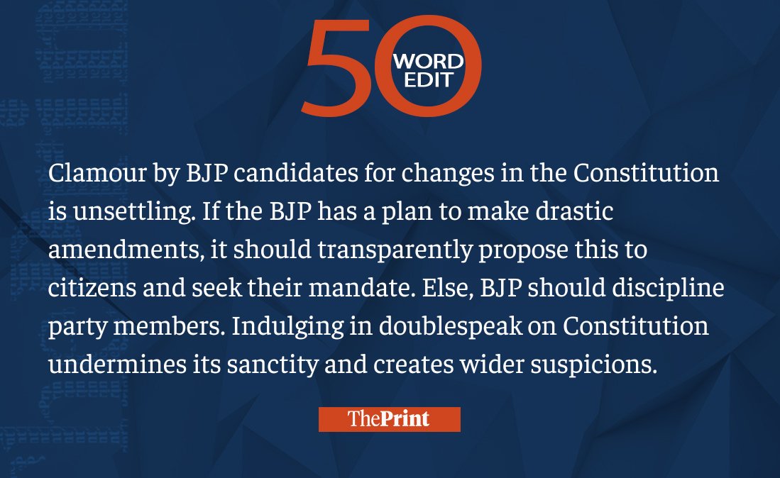 ThePrint #50WordEdit on BJP members’ clamour for Constitution changes

tinyurl.com/ye23czk4
