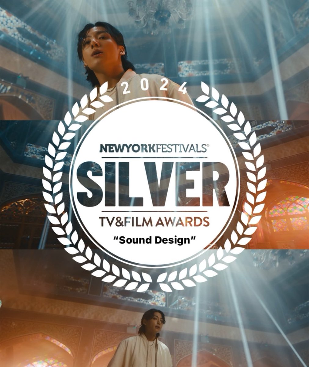 [INFO] Jungkook's 'Dreamers' has won the following at the New York Festivals TV & Film Awards 2024:

🏆SILVER award for Cinematography
🏆SILVER award for Sound Design
🏆BRONZE award for Camerawork
🏆FINALIST Certificate for Direction
🏆FINALIST Certificate for Streaming