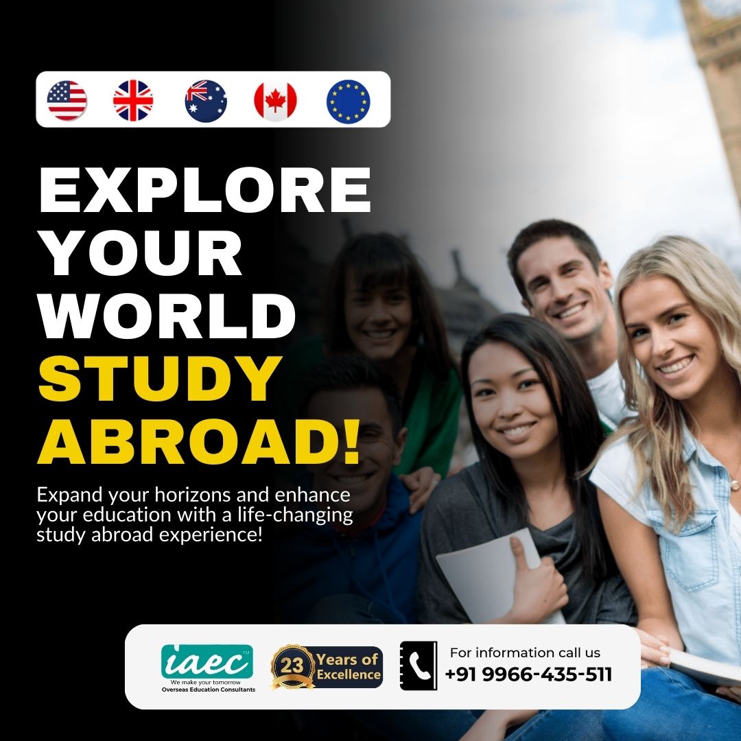 Unlock new horizons! Explore the world of study abroad and broaden your educational journey. 

Apply Now: lnkd.in/gMqq-qKb

#Studyabroad #StudyintheUK #StudyintheUSA #studyincanada #studyinaustralia #iaecnarayangudabranch