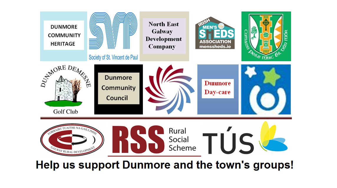HELP US, SUPPORT YOU! The Tús programme, for those 12 months or more unemployed, is taking-on participants in #Dunmore. Completion of the scheme provides employers with evidence of work experience, a reference, and a CV. If you think you qualify for Tús, email tusadmin@grd.ie.