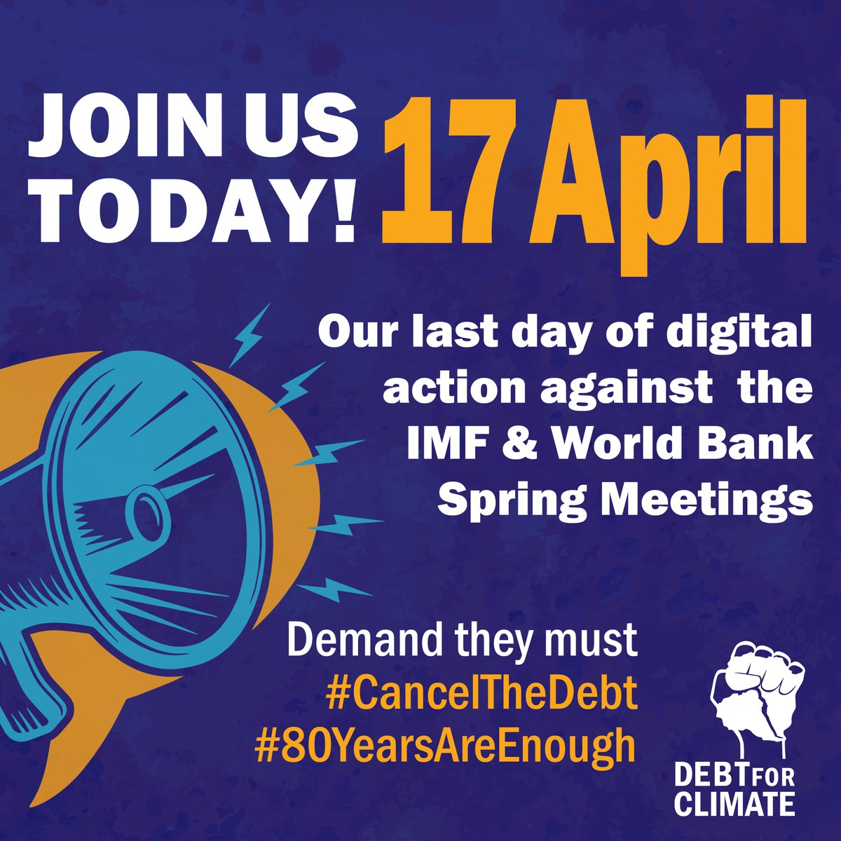 🔥Join us as we turn up the heat on the #IMF and #WorldBank to demand they #CancelTheDebt! 💯#80YearsAreEnough of their colonial debtocracy! 👉Takes 2 mins >> Click Here digital-activist.org/p/d4c042024 🔢Send as many as you want.