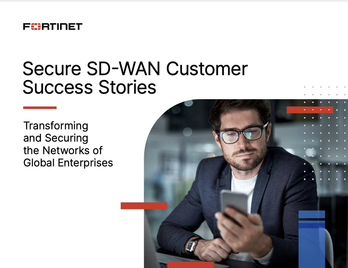 ⭐️ Simplified Network ⭐️ Robust Security ⭐️ Zero-Trust Architecture Ready to take your network security to the next level? Check out these 🔟 customer success stories to see how @Fortinet Secure #SDWAN can be the foundation of your success story. 👉 ftnt.net/6017bD5ov