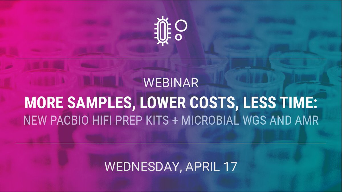 Don't miss your final chance to register for our webinar on our new #PacBio HiFi prep kits! Join us to learn how the HiFi plex prep kit 96 reduces common bottlenecks like cost, time, and labor. Register now: bit.ly/3Pq5d3D #WGS #HiFisequencing