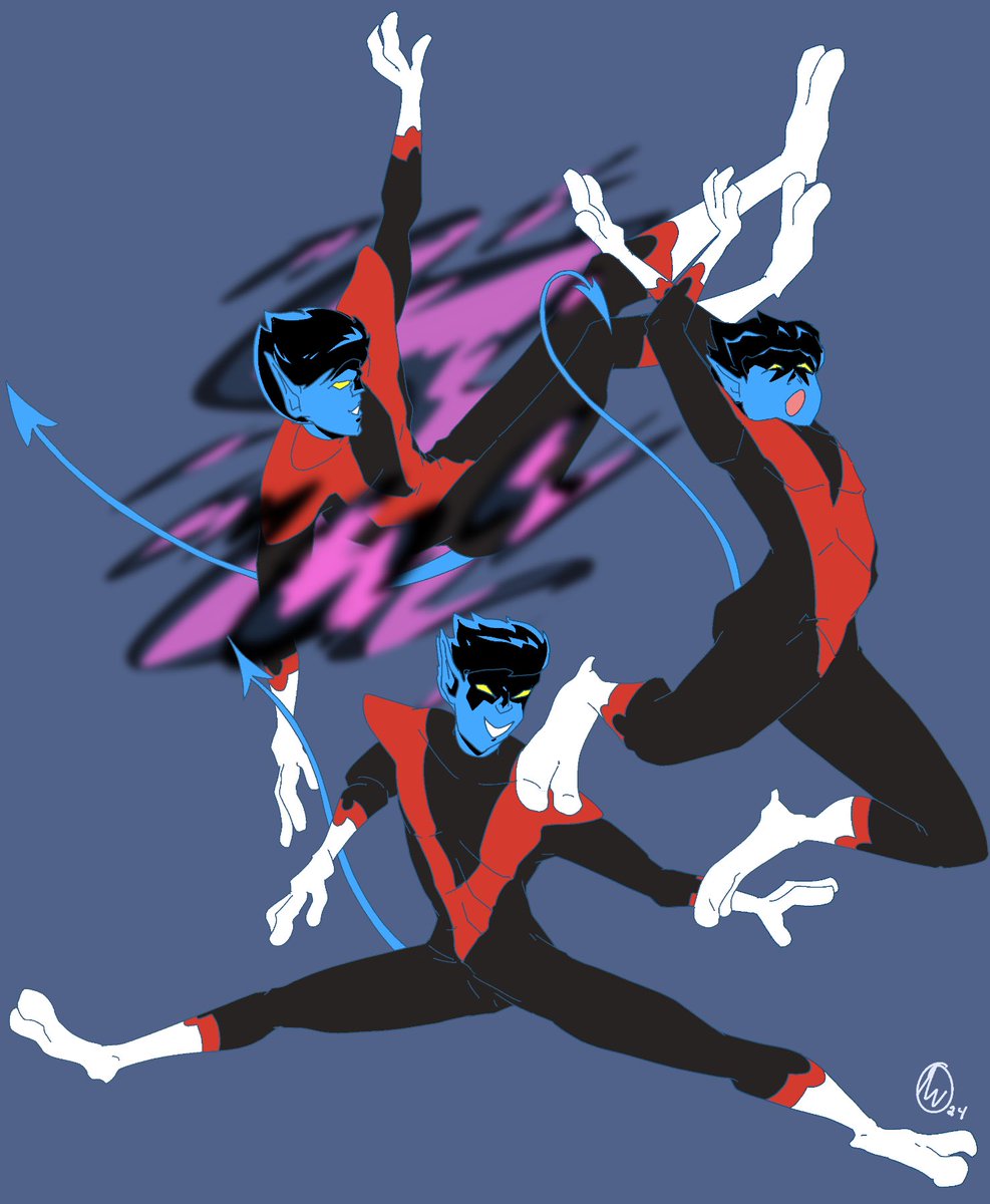 adrian_wi's tweet photo. Night crawler poses #fanart #xmen97 https://t.co/7n5AJvr0Zd