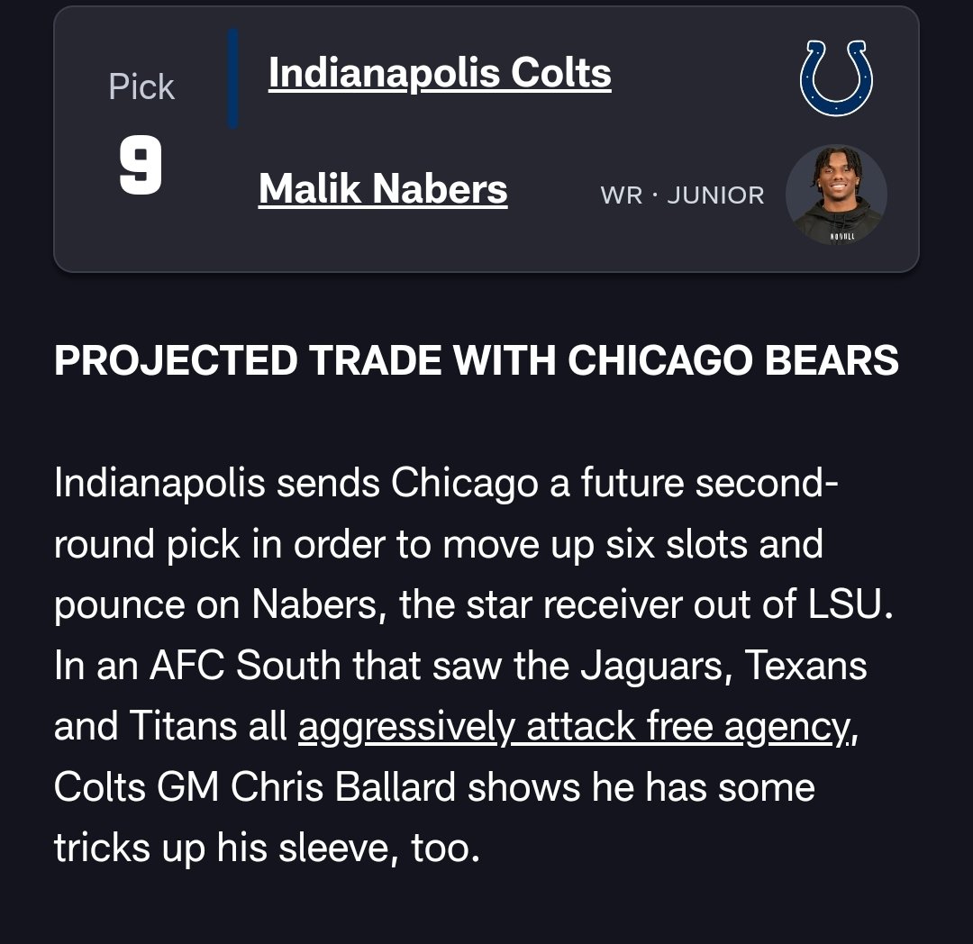 HaydockJustin's tweet photo. @PSchrags please explain to me why the Bears would trade away a 9th overall for a 2nd round pick? What am I missing? https://t.co/KMLUttRG4t