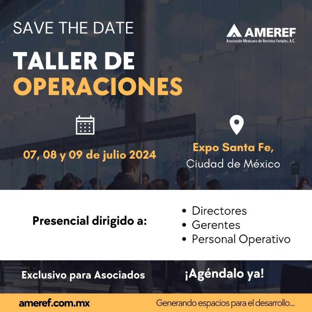 Taller de Operaciones, 7,8 y 9 de Julio. Expo Santa Fe.
7 de julio coctel de bienvenida.