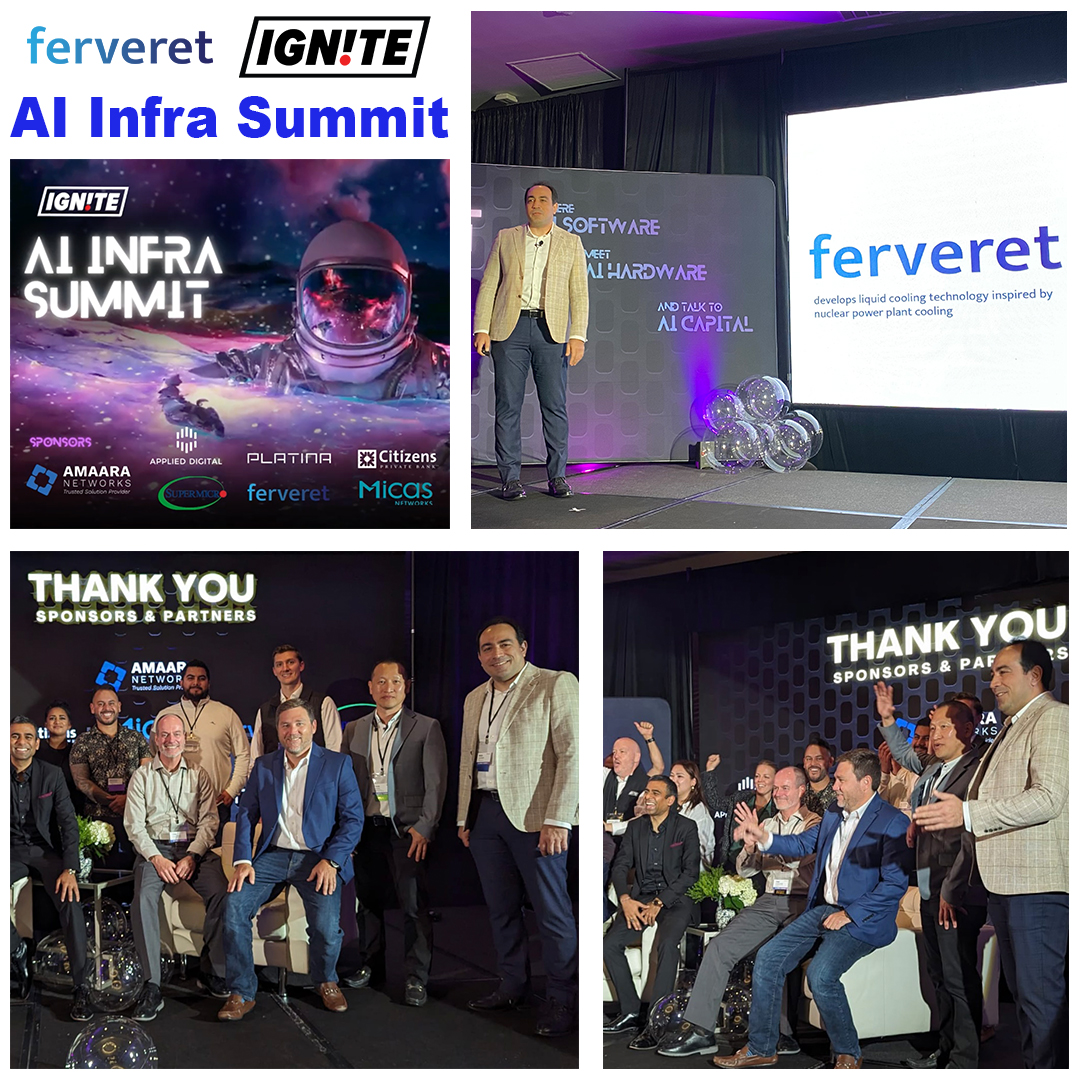 Last week, <a href="/ferveret/">Ferveret</a>'s CEO <a href="/Azizian_Reza/">Reza Azizian</a> took to the stage at <a href="/IgniteGTM/">IgniteGTM</a>'s AI Infra Summit alongside other cutting-edge companies like @Supermicro_SMCI and <a href="/APLDdigital/">Applied Digital</a>. He discussed the latest developments and products from Ferveret aimed at supporting AI infrastructure.

What