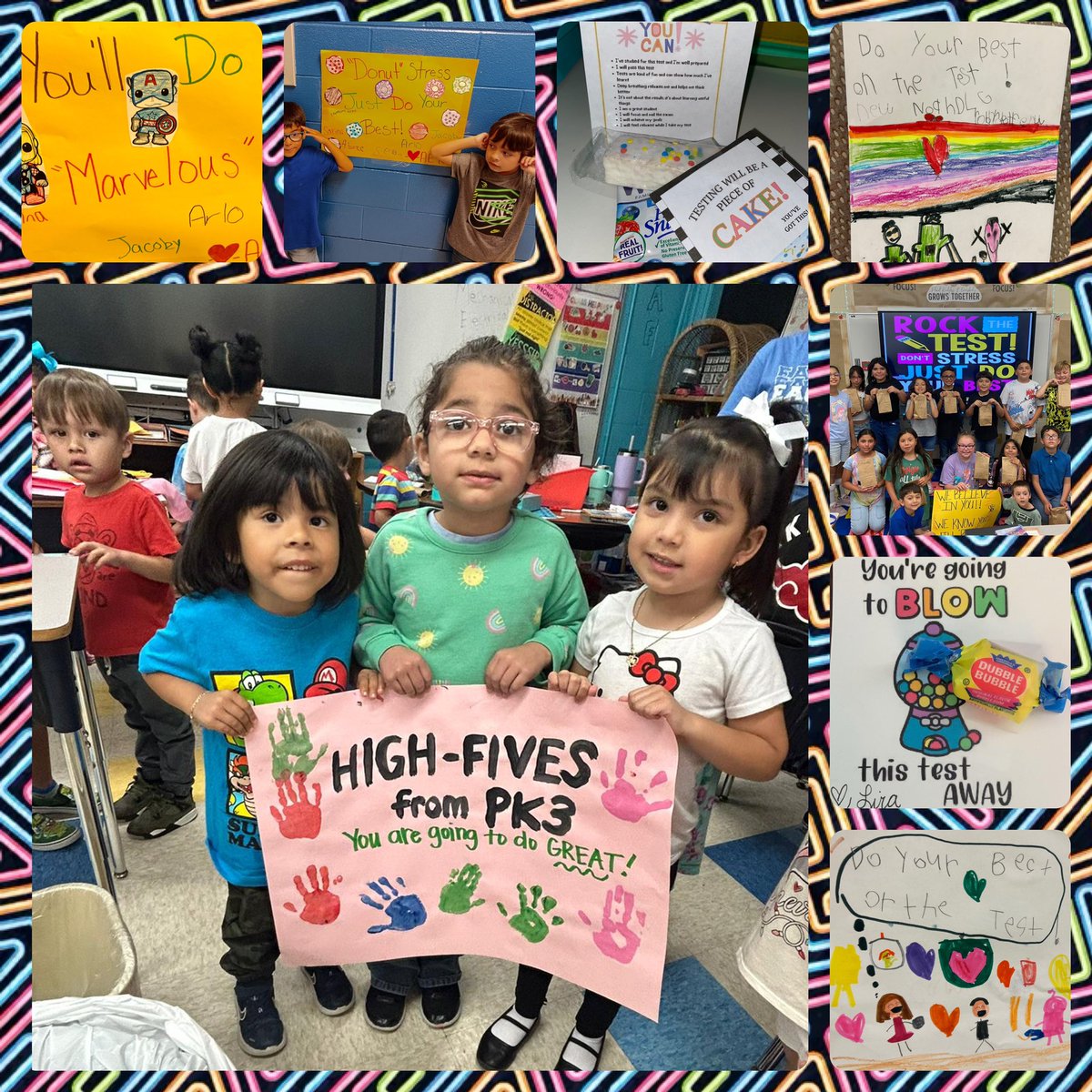 FanninStrong's tweet photo. All of our students were cheering the 3rd-5th grades on today! They are going to rock the Staar 💛💙 @sarahowen21 #ccisdproud https://t.co/yRo5I8NVme