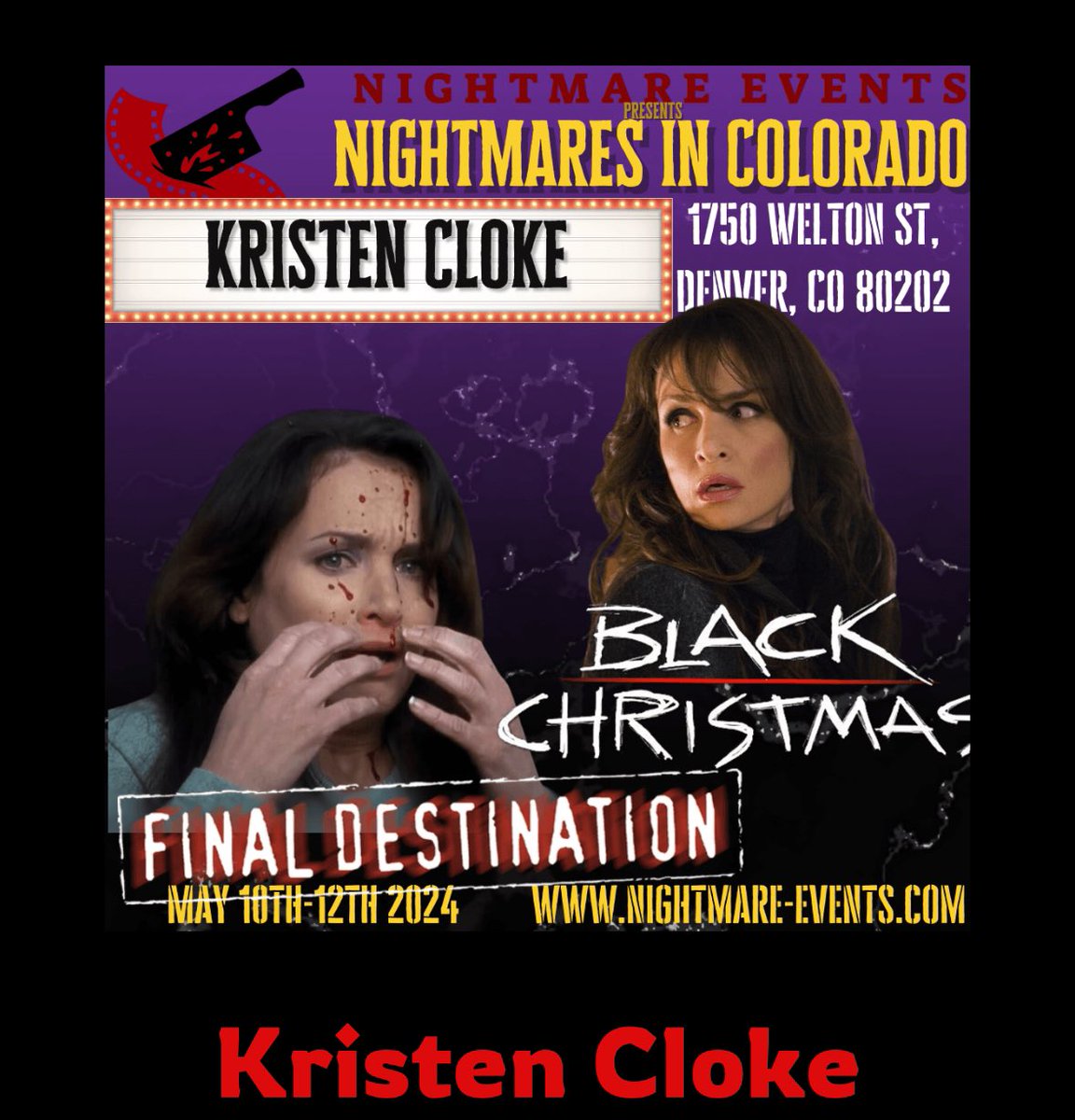 Come join me in Denver! May 10-12! We can sing “Rocky Mountain High” together in person. 😉Can’t wait!  #NightmaresInColorado #FinalDestination