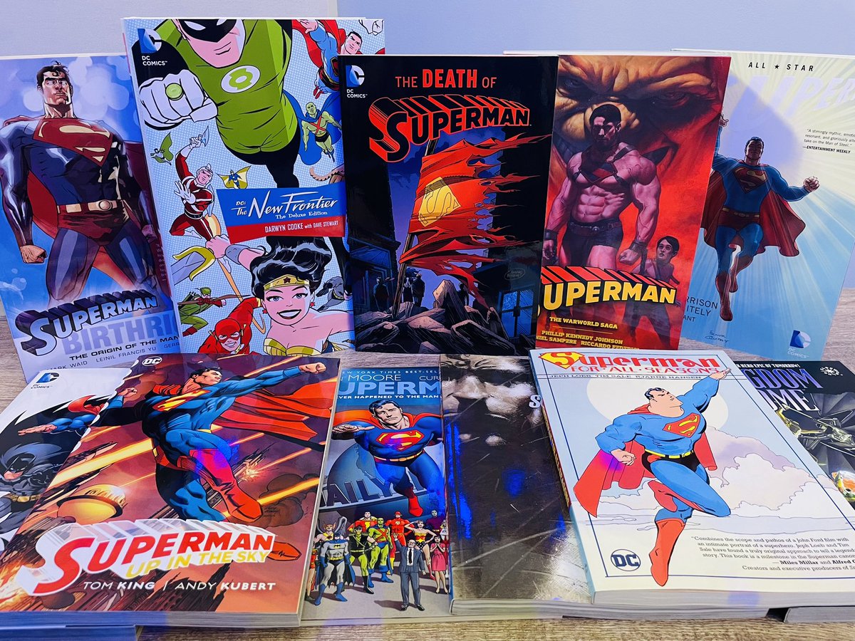 BEHOLD Anthony’s Superman Starter Kit (more or less)! On the show this week, @nickfarina & I made recs within three budget tiers: $50, $200, & $500. We also talked digital vs. physical, singles vs. trades vs. HCs/omnis, & more. Hope you enjoy(ed) the ep. What would YOU recommend?