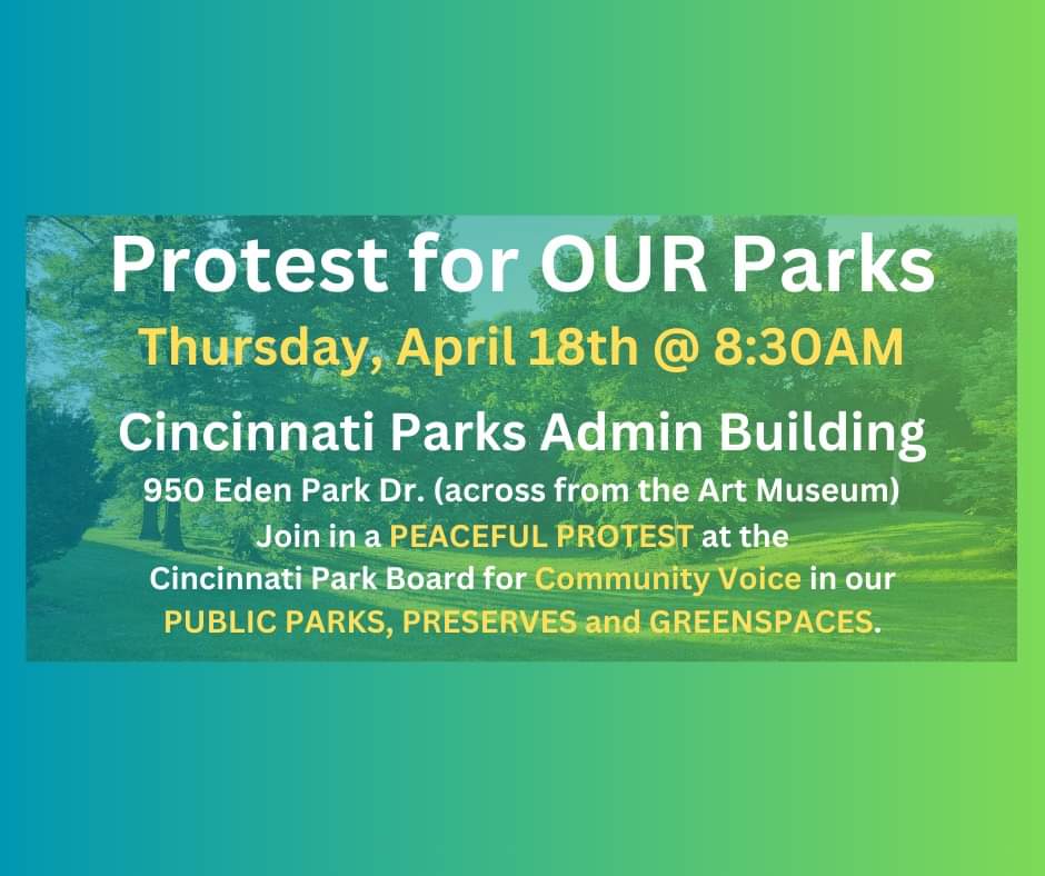 We need you this Thursday! Come fight environmental injustice & protect your voice in our parks. #Cincinnati #EnvironmentalInjustice