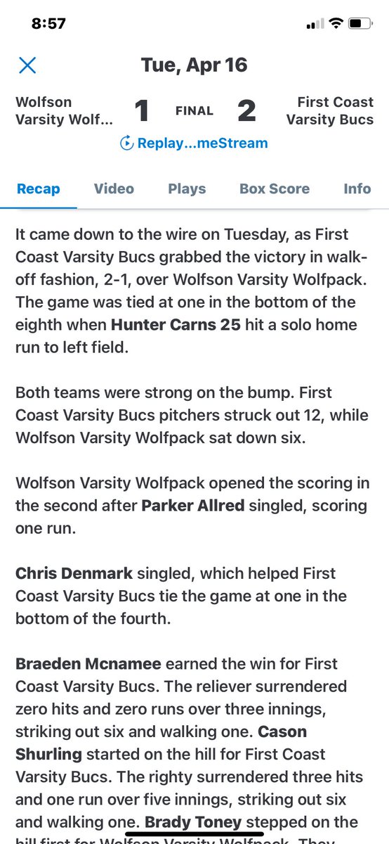Fc Bucs (@fcbucs_baseball) on Twitter photo Great pitchers duel. <a href="/wolfsonbaseball/">wolfsonbaseball</a> toney 7+ shove and <a href="/Cason_Shurling/">Cason Shurling</a> and <a href="/BraedenMcnamee/">Braeden McNamee</a> match 0s big rbi for Denmark and walk off homer for <a href="/hunter_carns/">Hunter Carns</a> 🏴☠️ final 4 bound Great pitchers duel. <a href="/wolfsonbaseball/">wolfsonbaseball</a> toney 7+ shove and <a href="/Cason_Shurling/">Cason Shurling</a> and <a href="/BraedenMcnamee/">Braeden McNamee</a> match 0s big rbi for Denmark and walk off homer for <a href="/hunter_carns/">Hunter Carns</a> 🏴☠️ final 4 bound
