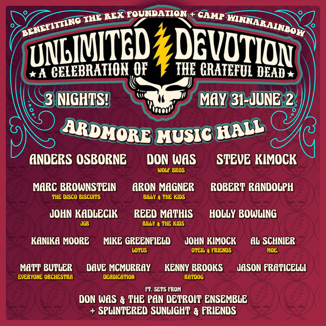 LINEUP UPDATE 🌹 The incomparable pedal steel guitarist @robertrandolph & SPAGA's Jason Fraticelli are joining the Unlimited Devotion ranks for 5/31-6/2! Stay tuned for set themes for all three nights coming very soon 🎟️ bit.ly/UD24-3NP_AMH