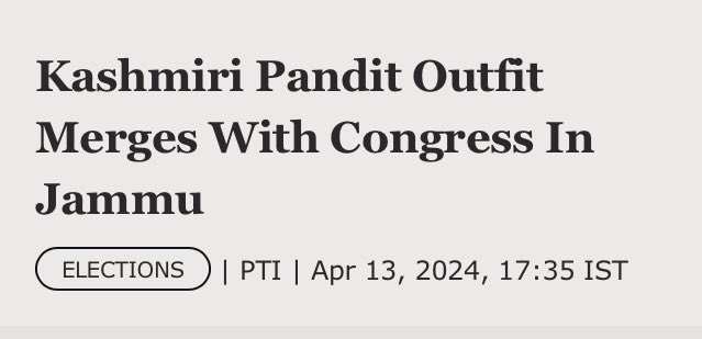 indiaredeem's tweet photo. All India Kashmiri Hindu Forum (AIKHF), merged with the Congress on Saturday 🔥 #NoVote4BJP #KashmiriFiles https://t.co/bgKy2DY8Ny
