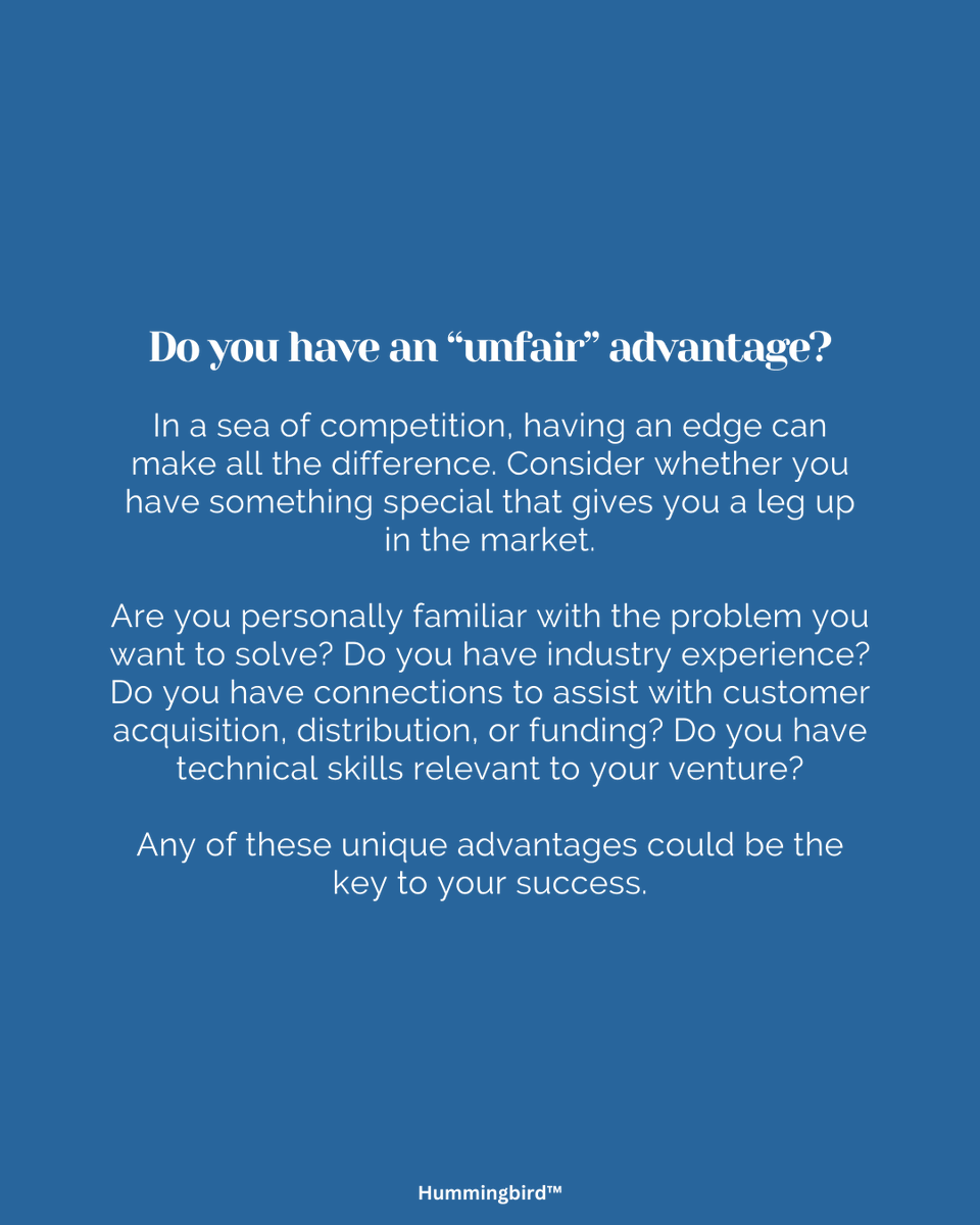 HummingbirdMeta's tweet image. Join us for the penultimate part of our Hands-on Hustle series! In the world of entrepreneurship, finding the right idea is key. But how do you know if it's the one for you? 💡
 
Here are 3 essential questions to ask yourself.

#bitesizedbusiness #businessideas #entrepreneurship