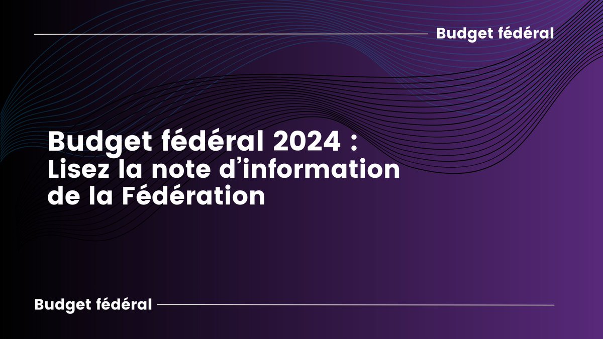 Le gouvernement fédéral vient de publier son budget pour l’année 2024. La Fédération se réjouit de l’investissement important dans la recherche et les chercheur.euse.s au Canada prévu au budget de 2024. Lisez notre note d’information au lien 👉 ow.ly/j4Tq50RhwbZ