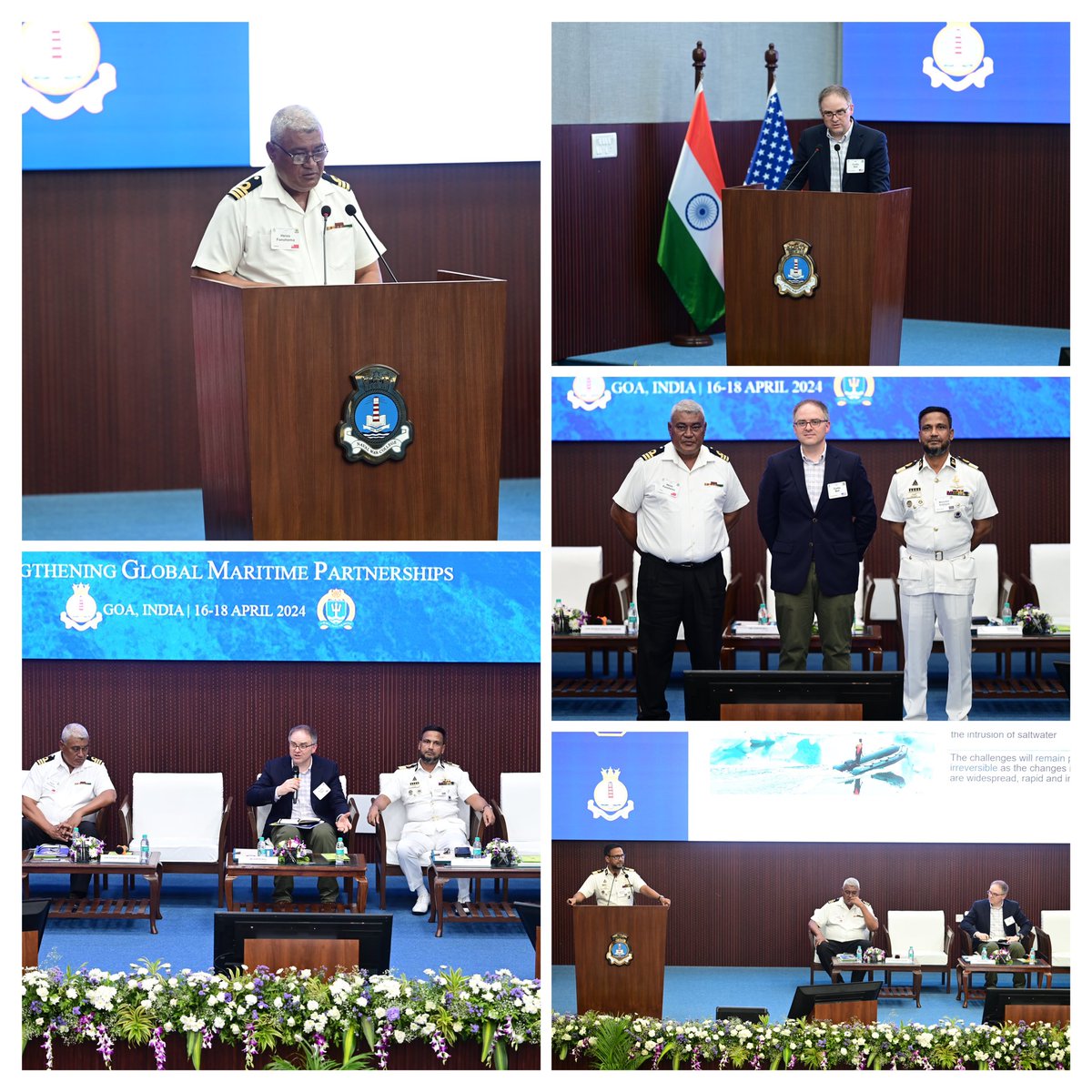 Indo-US Naval War College conference commenced at NWC, Goa. The theme was 'Strengthening global maritime partnerships' & issues discussed were:-

▶️Rules Based International Order
▶️Confidence Building Measures in Indo-Pacific Region 
▶️Impact of Climate Change in Maritime Domain