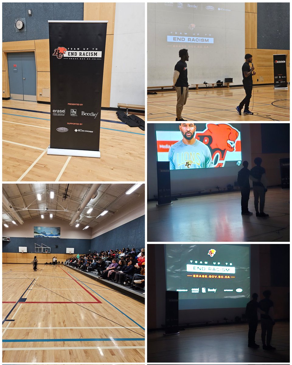 Thank you @BCLions for sharing their powerful Ending Racism presentation. We must stand up against discrimination and use all platforms, whether student or professional athlete to fight for one another @LAM_Mustangs #sd36learn @Surrey_Schools @SurreyTeachers #bced @bctf