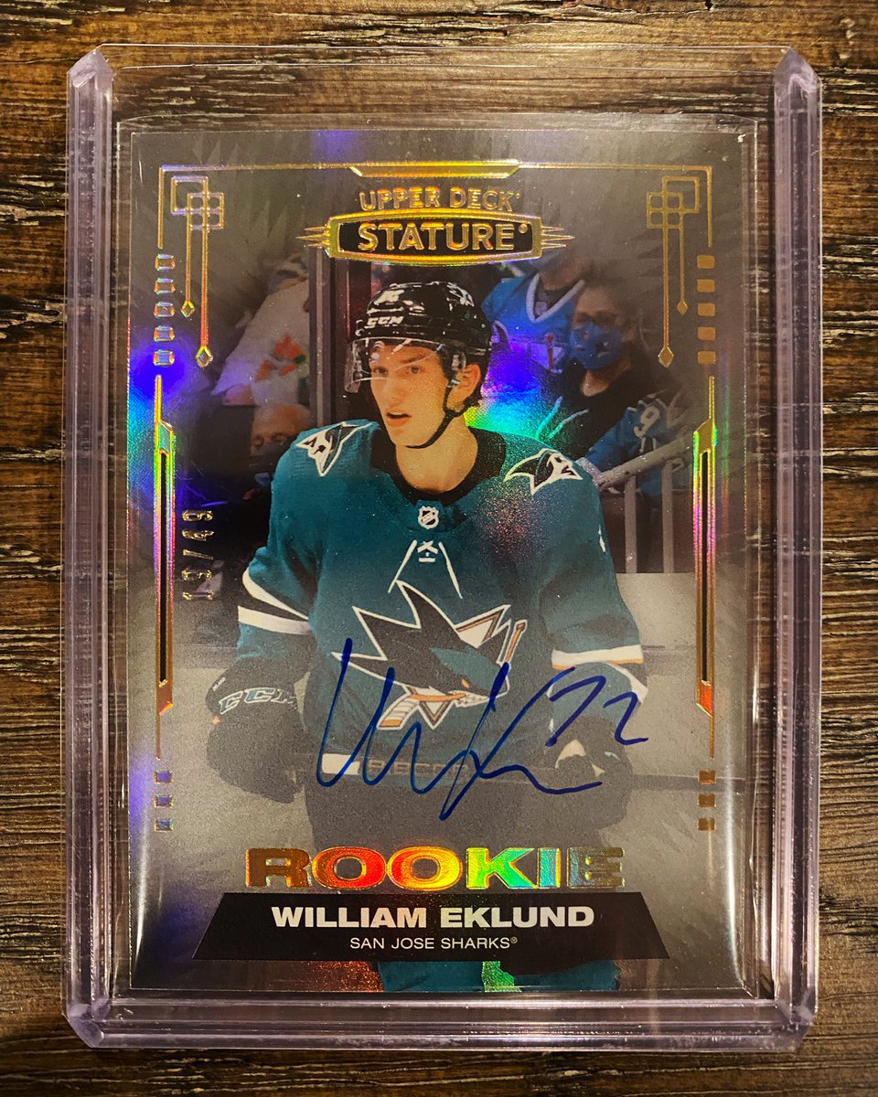 F/S - William Eklund 2021-22 Upper Deck Stature Rookie Auto /49 - #175 Check it out @mycard_post, click here 👉 mycardpost.com/card-details/1… #hockey #hockeycards #sportscards #mycardpost #cardbreaks #cardinvesting #thehobby #whodoyoucollect #rookieauto #sanjosesharks #upperdeck