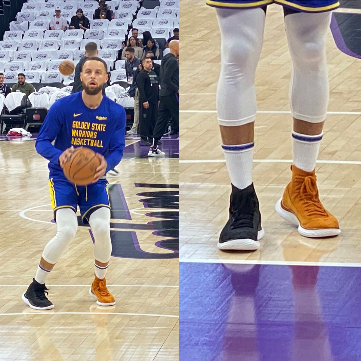 Stephen Curry with a strong shoe game. #Warriors #Kings #NBAPlayINTournament #DubNation @nbcbayarea