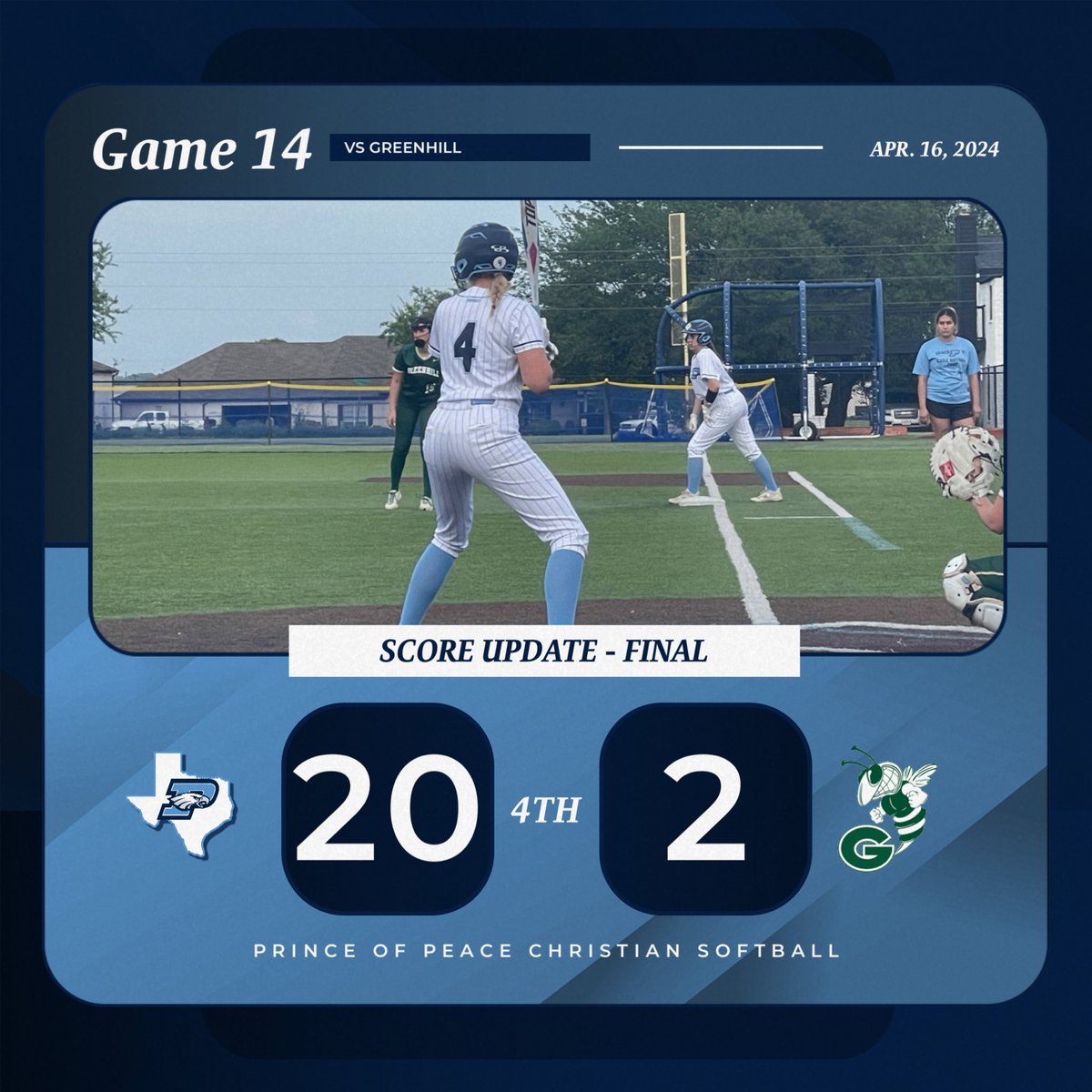 popcsathletics's tweet photo. The ladies sent the Seniors off in epic fashion! They play tomorrow at Dallas Christian.
#POPCS #softball https://t.co/g5zcj4AYll