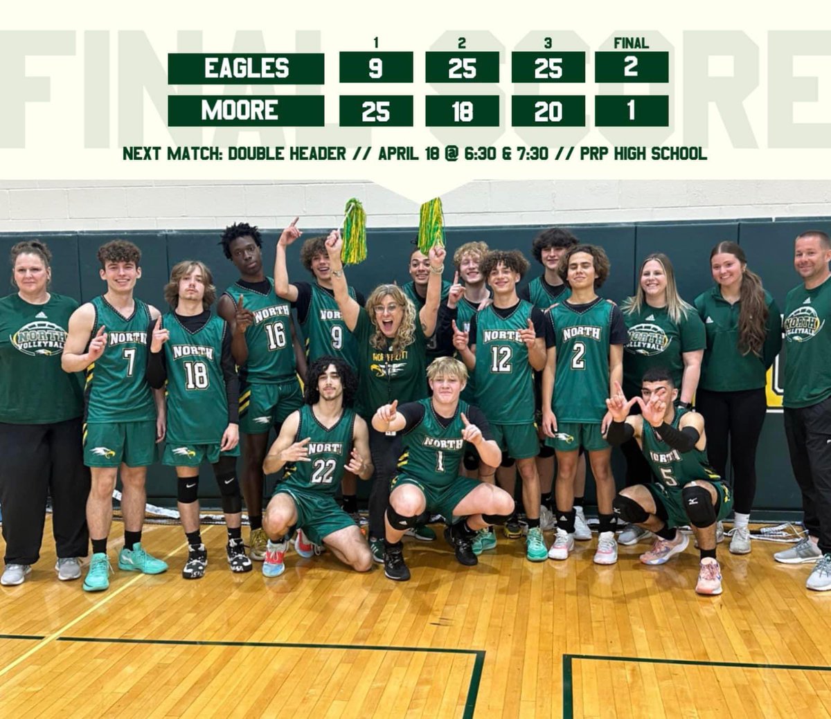 North Bullitt Boys Volleyball picks up their first win in school history! #EaglePride