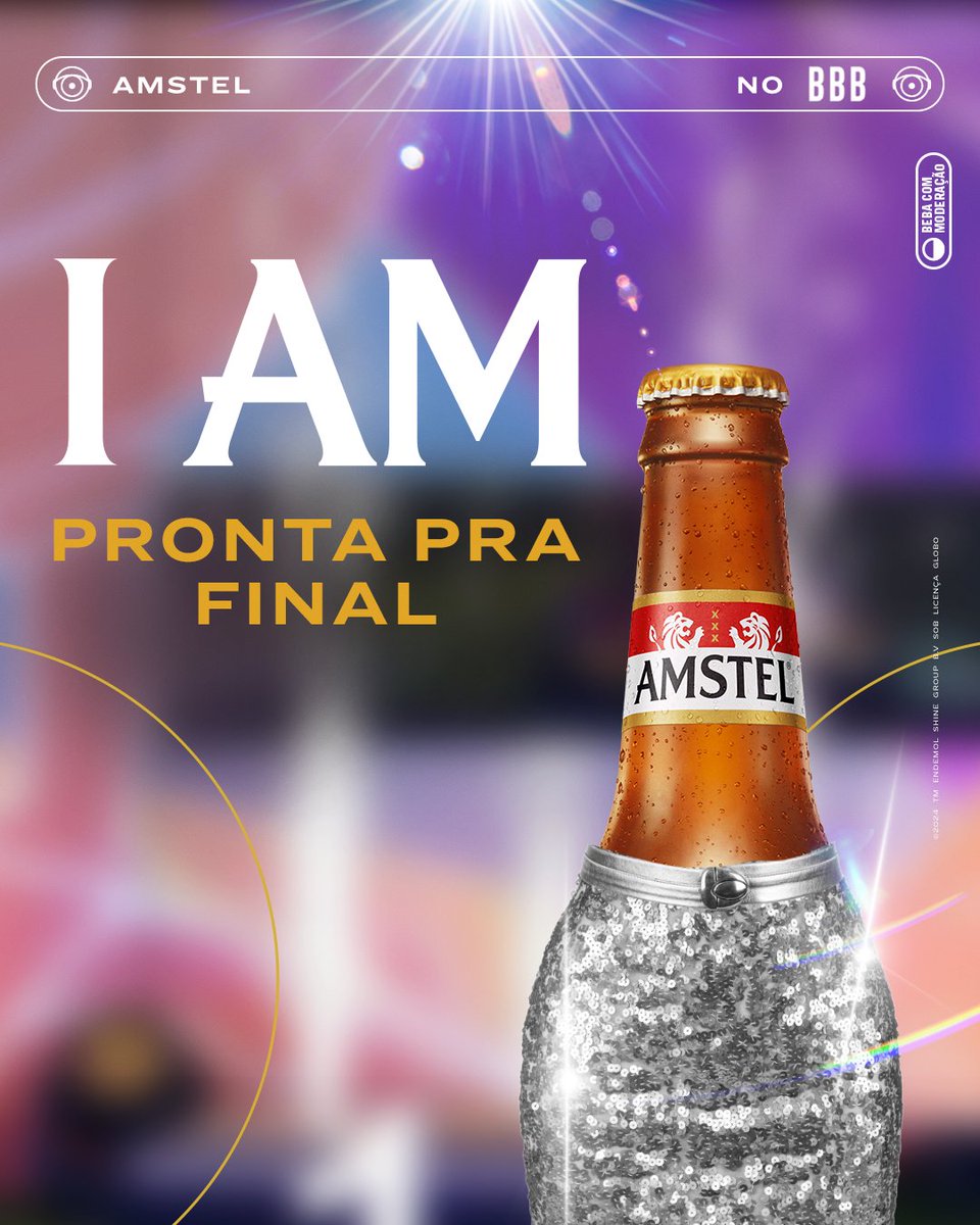 A produção já mandou o lookinho todo brilhoso para Amstelzinha 💃 Gostaram do prata, mores? Eu que não ia ficar de fora do dress code dos campeões, né? 🥇 #IAMFinalista #BBB24 #AmstelNoBBB #BebaComModeração