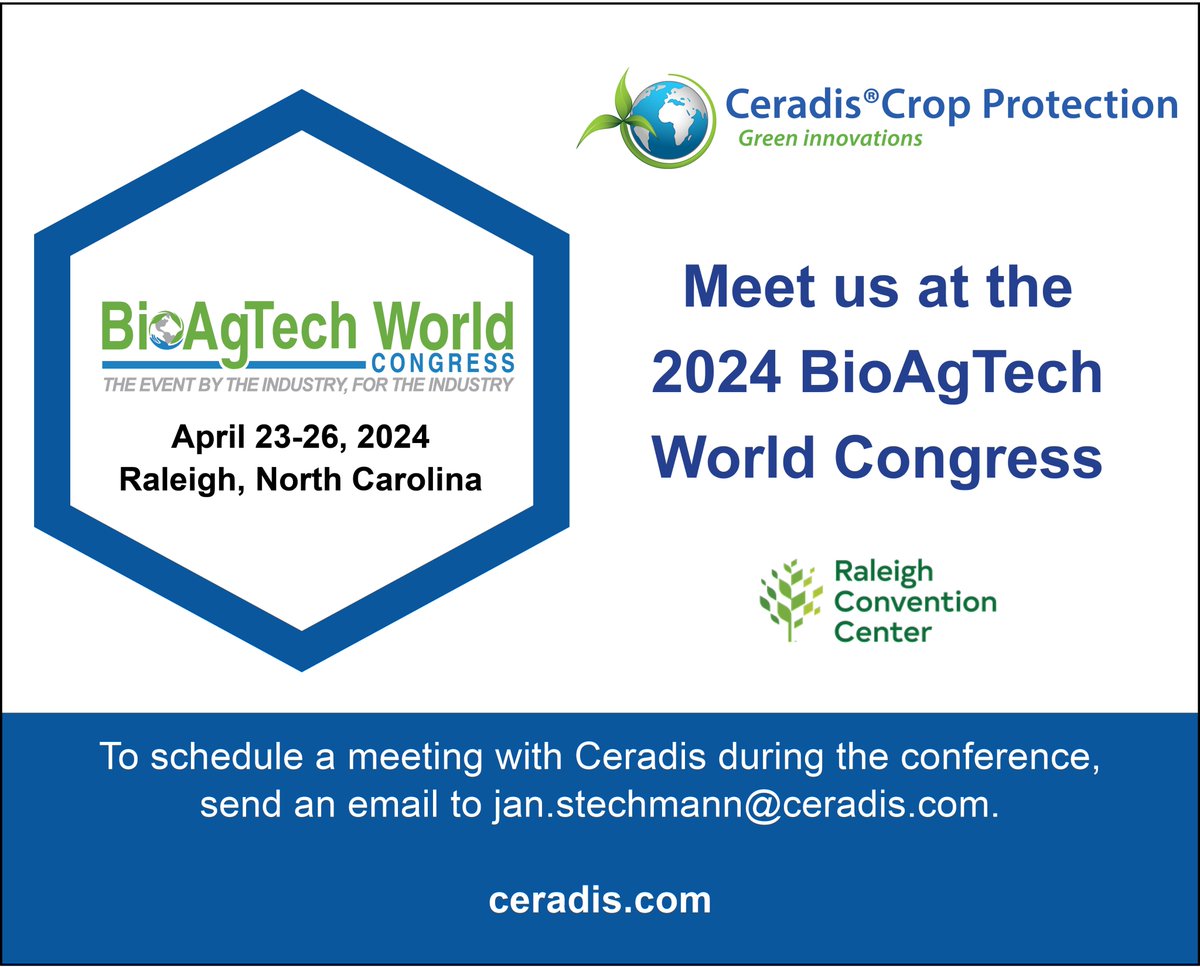 Ceradis's tweet photo. Connect with Ceradis at BioAg Tech World Congress to learn about new products and technology! https://t.co/UmGxLgmkAU