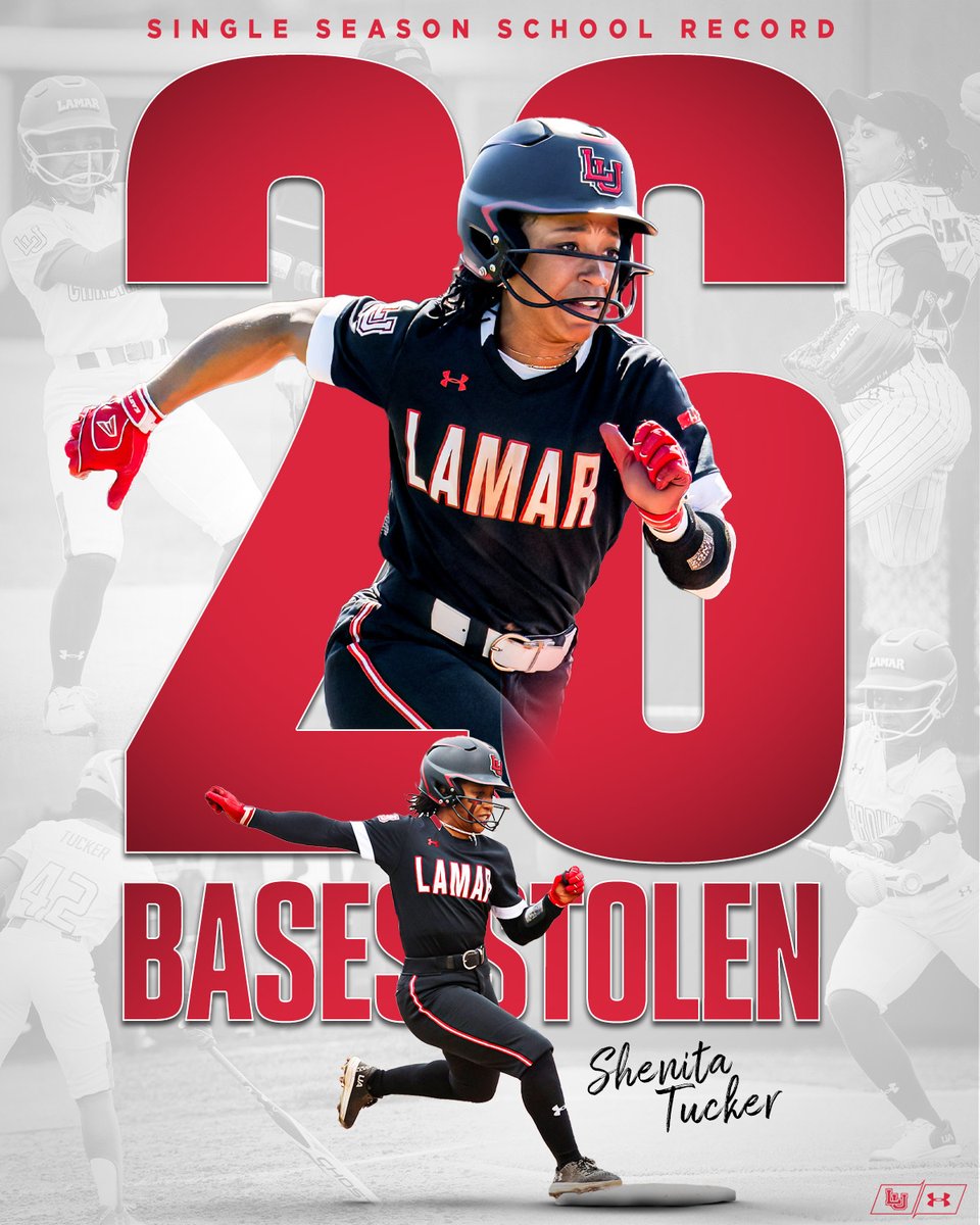 Lamar Softball (@lamarsoftball) on Twitter photo With two steals on Tuesday, Shenita Tucker now owns the school record for stolen bases in a season!
#WeAreLU | #AsOne | #BoomtownGirls With two steals on Tuesday, Shenita Tucker now owns the school record for stolen bases in a season!
#WeAreLU | #AsOne | #BoomtownGirls