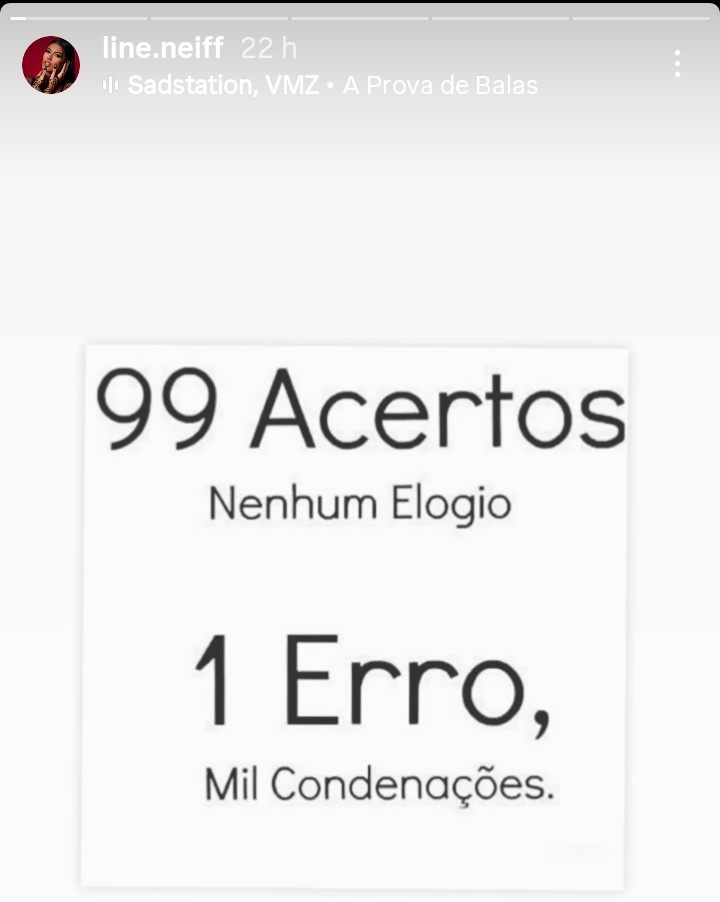 "99 acertos e você vai me deixar por causa de uma gaia?"