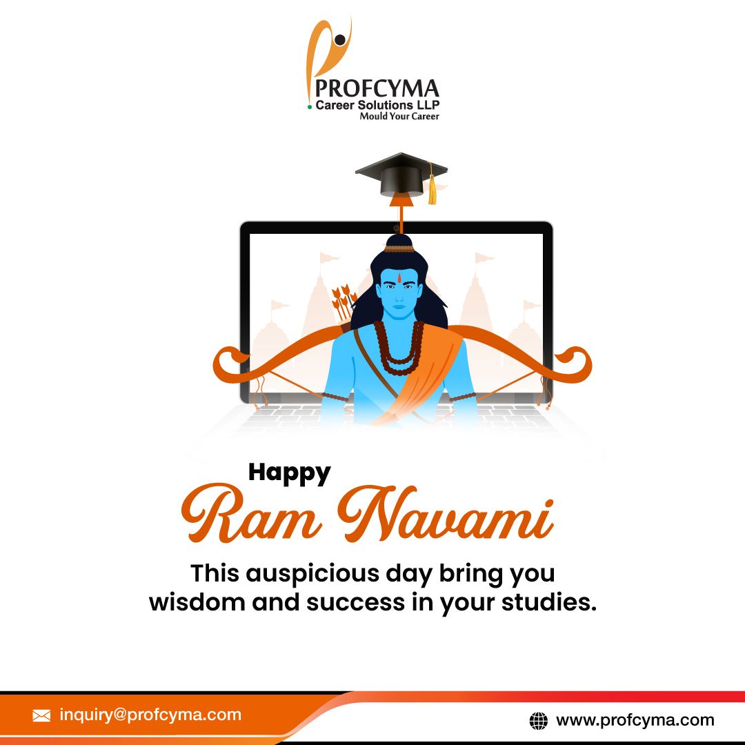May this Ram Navami light up your path with wisdom and success! Wishing you all the blessings of Lord Rama from the Profcyma Career Solution family. 🌟 .
.
#RamNavami #Blessings #Success #OnlineLearning #onlinemba #career #profcyma #profcymaglobal #profcymacareersolutions