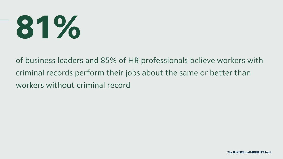 Justice-impacted individuals deserve #fairchances! #BlueMeridianPartners #JusticeAndMobility Fund invests in orgs like ours: to provide employers with the resources they need to make hiring ppl w/ records the norm:  #SecondChanceMonth cc: #FordFoundation #Schusterman_Org