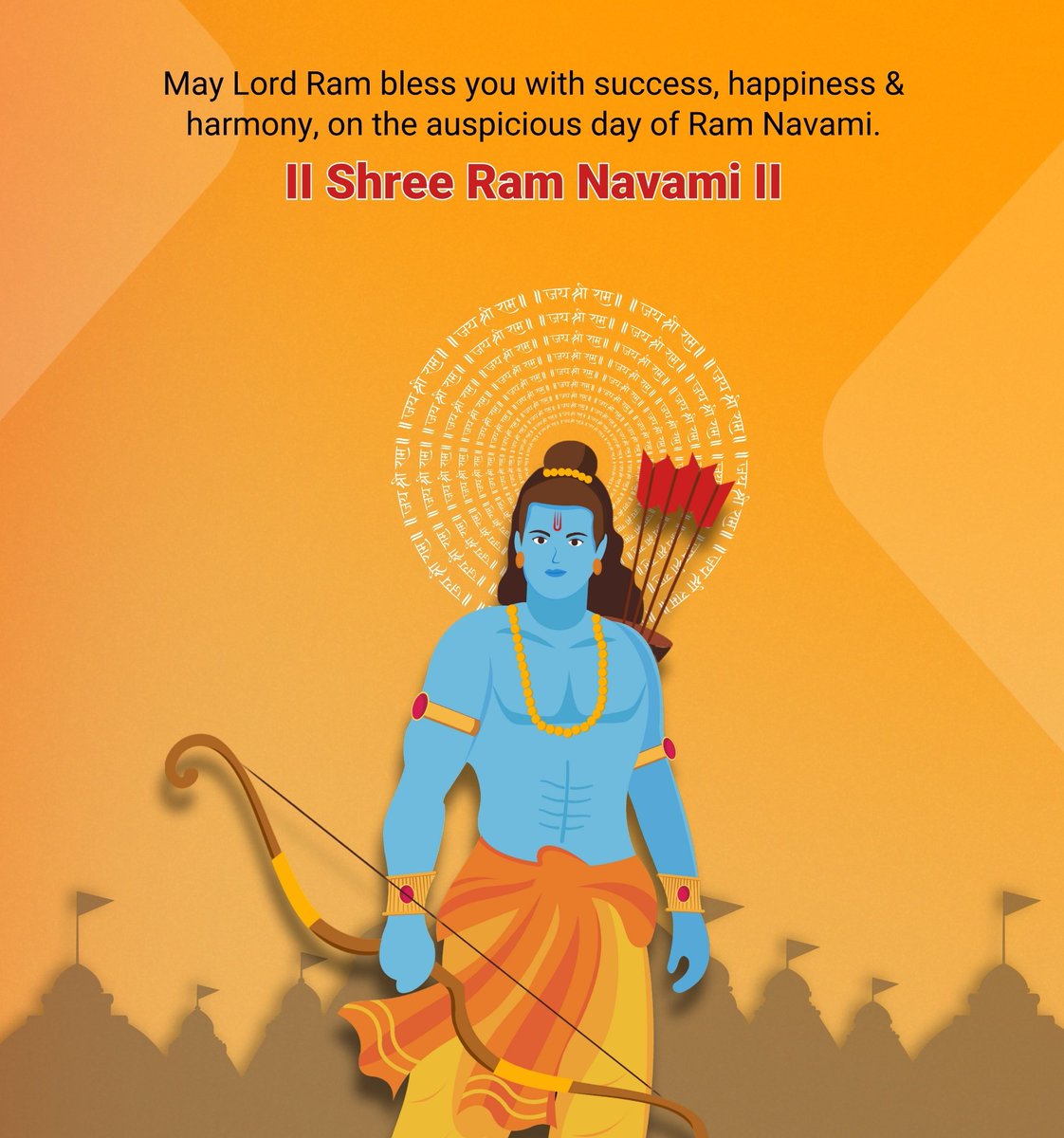 May the divine blessings of Lord Rama be with you and fill your life with happiness and prosperity. Happy Ram Navami! #Ramayana