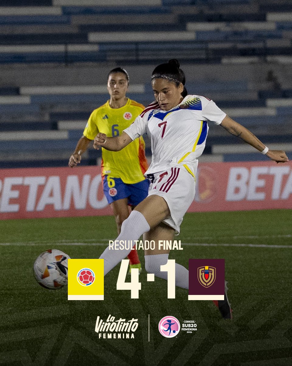 Se pagaron caros los errores 😔 La #VinotintoFemenina Sub-20 cayó 4-1 ante Colombia en su segundo partido del Sudamericano Ecuador 2024. El próximo desafío de las dirigidas por Pamela Conti será este 18 de abril ante Brasil. ¿Cómo evalúas este juego ante las cafeteras?